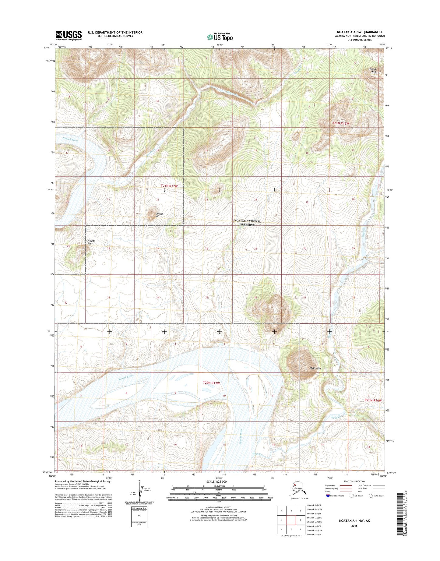 Noatak A-1 NW Alaska US Topo Map Image
