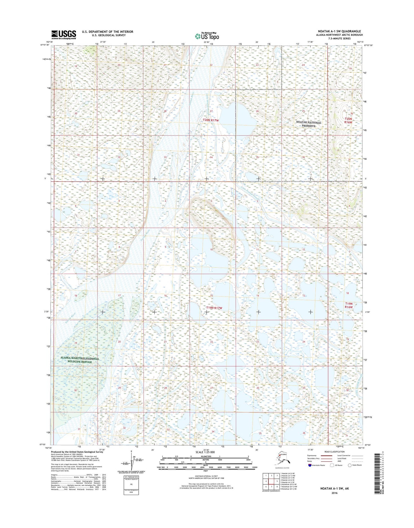 Noatak A-1 SW Alaska US Topo Map Image