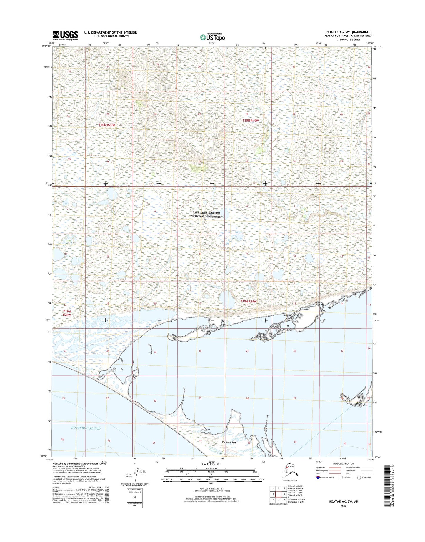 Noatak A-2 SW Alaska US Topo Map Image