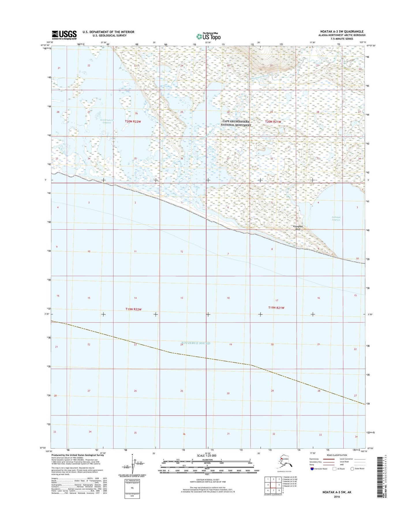 Noatak A-3 SW Alaska US Topo Map Image