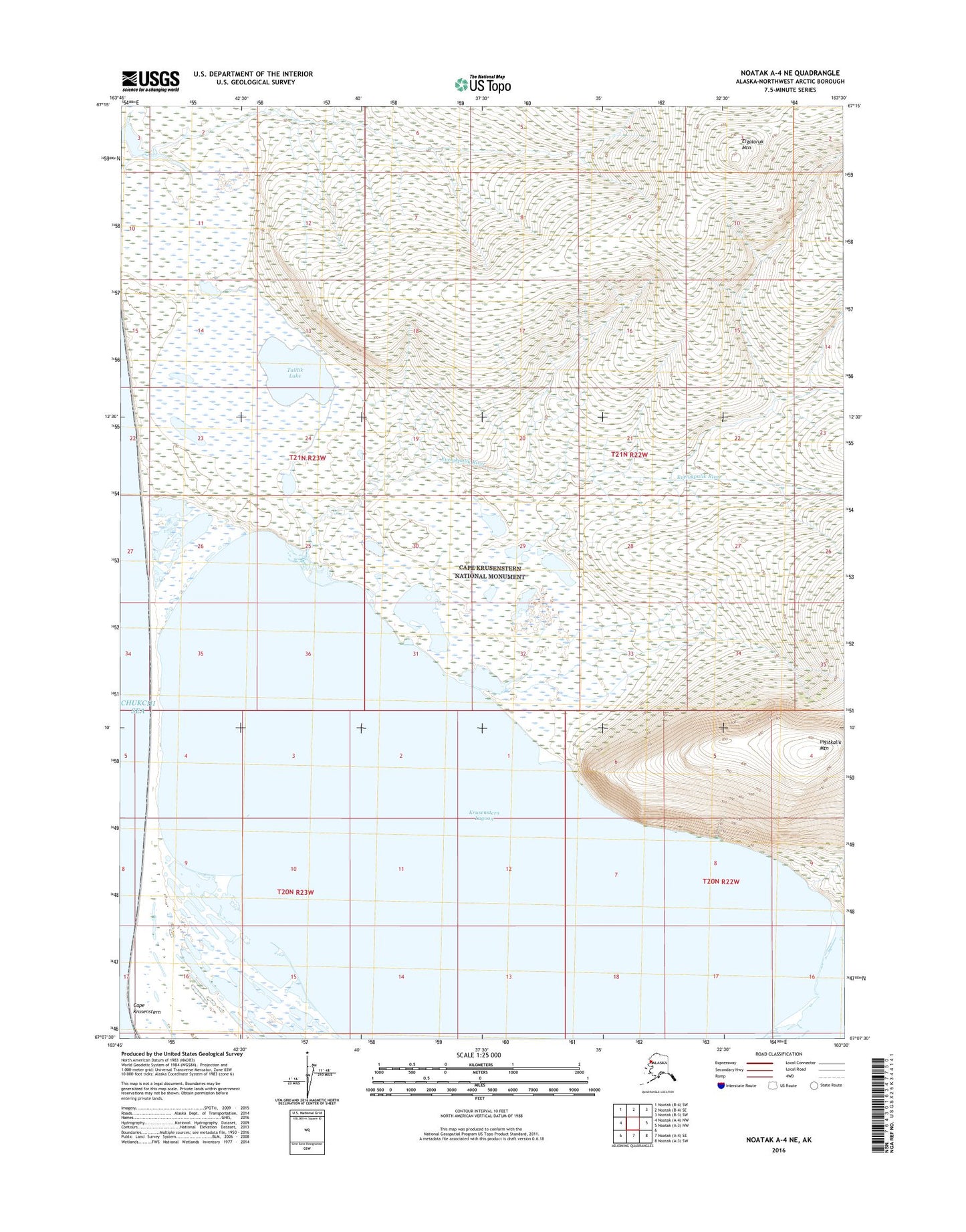 Noatak A-4 NE Alaska US Topo Map Image