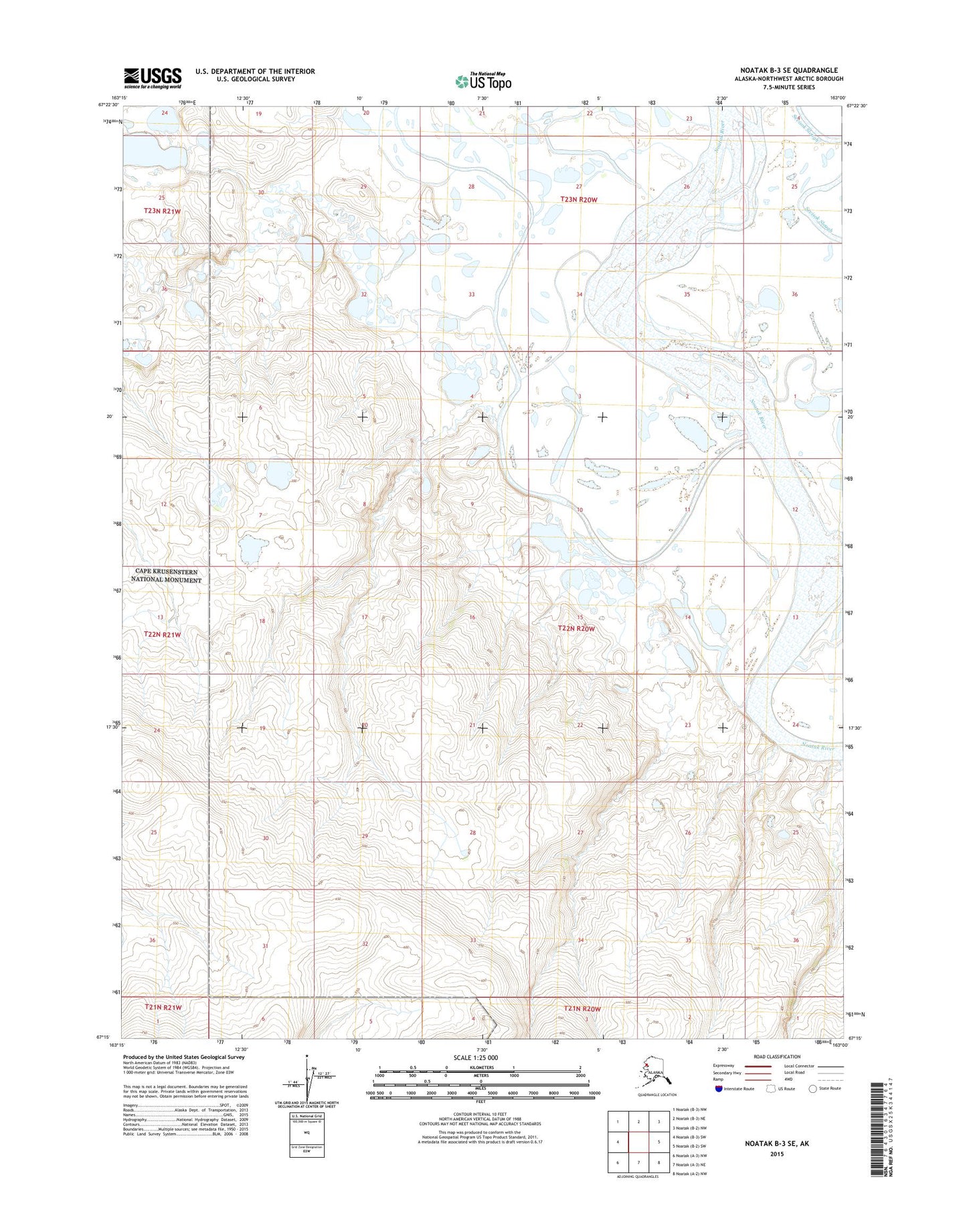 Noatak B-3 SE Alaska US Topo Map Image