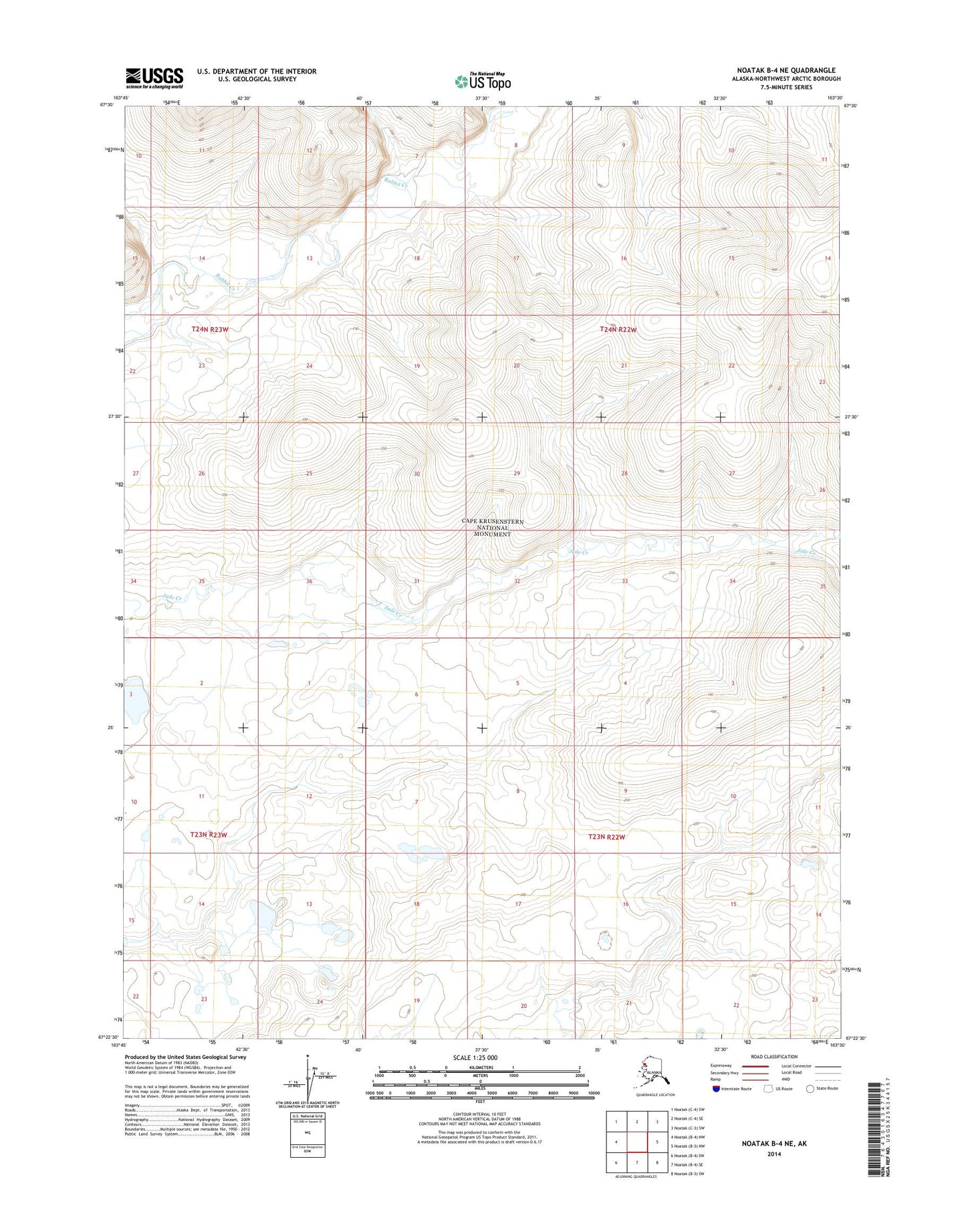 Noatak B-4 NE Alaska US Topo Map Image