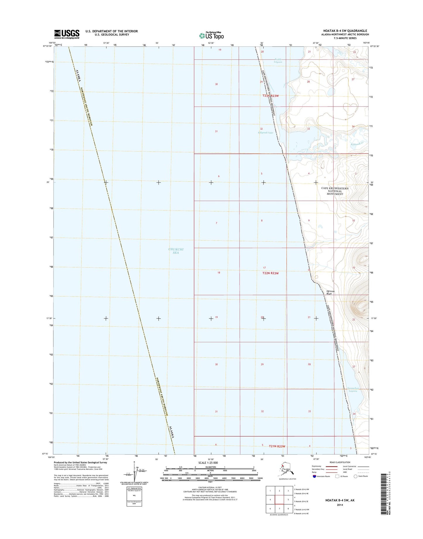 Noatak B-4 SW Alaska US Topo Map Image