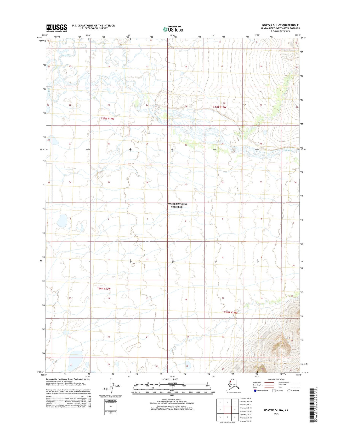 Noatak C-1 NW Alaska US Topo Map Image