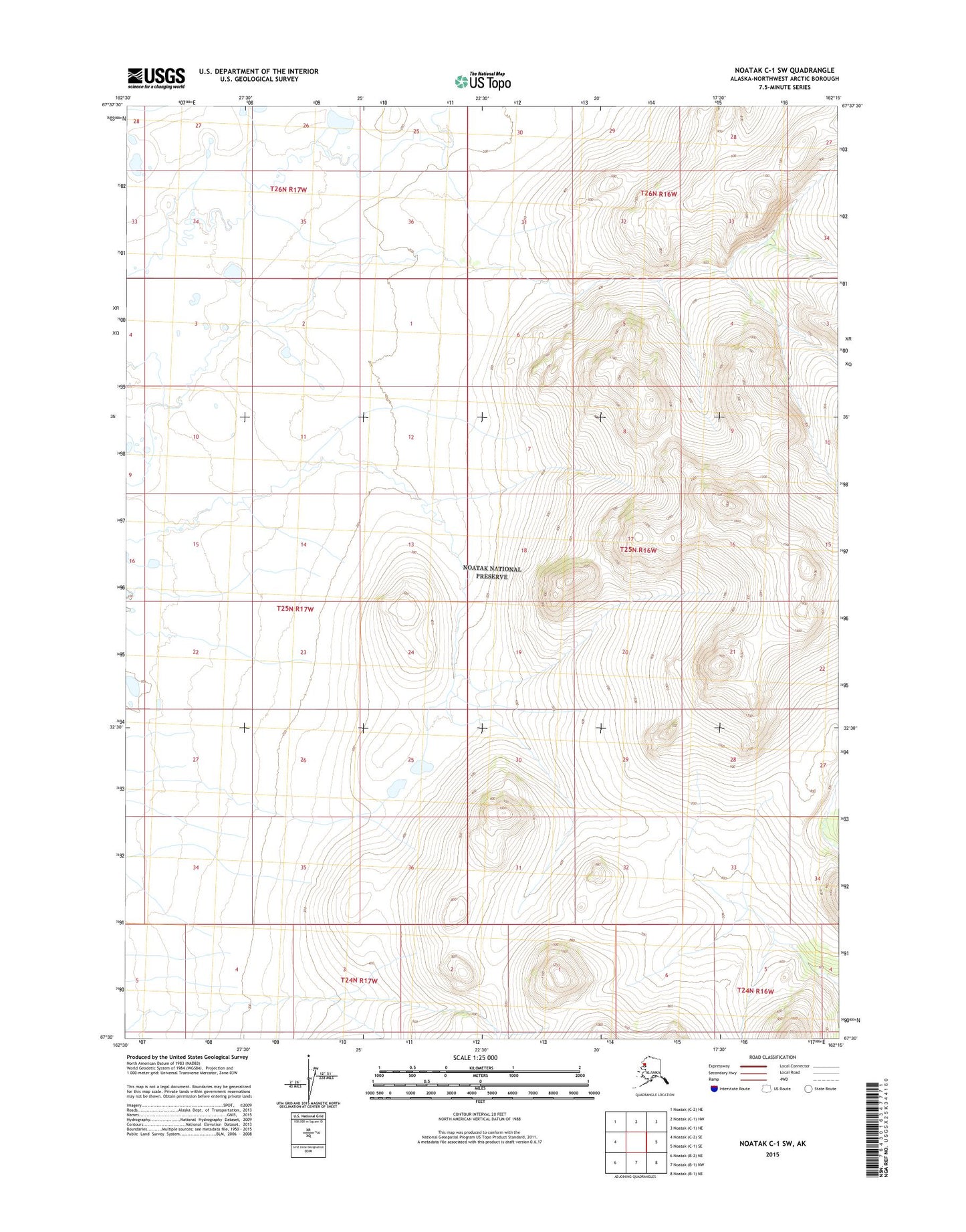 Noatak C-1 SW Alaska US Topo Map Image