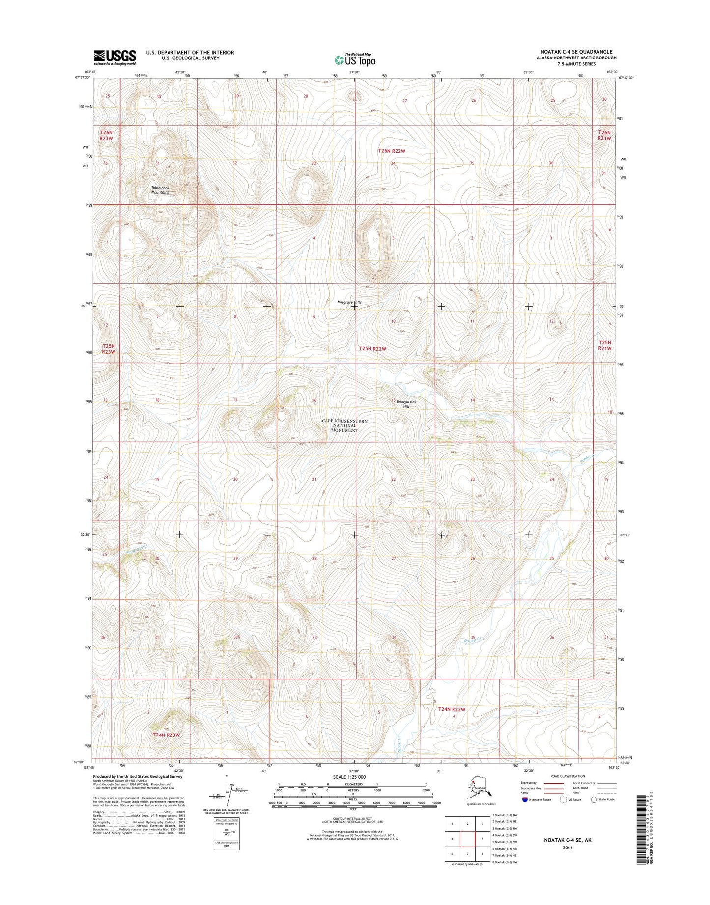 Noatak C-4 SE Alaska US Topo Map Image