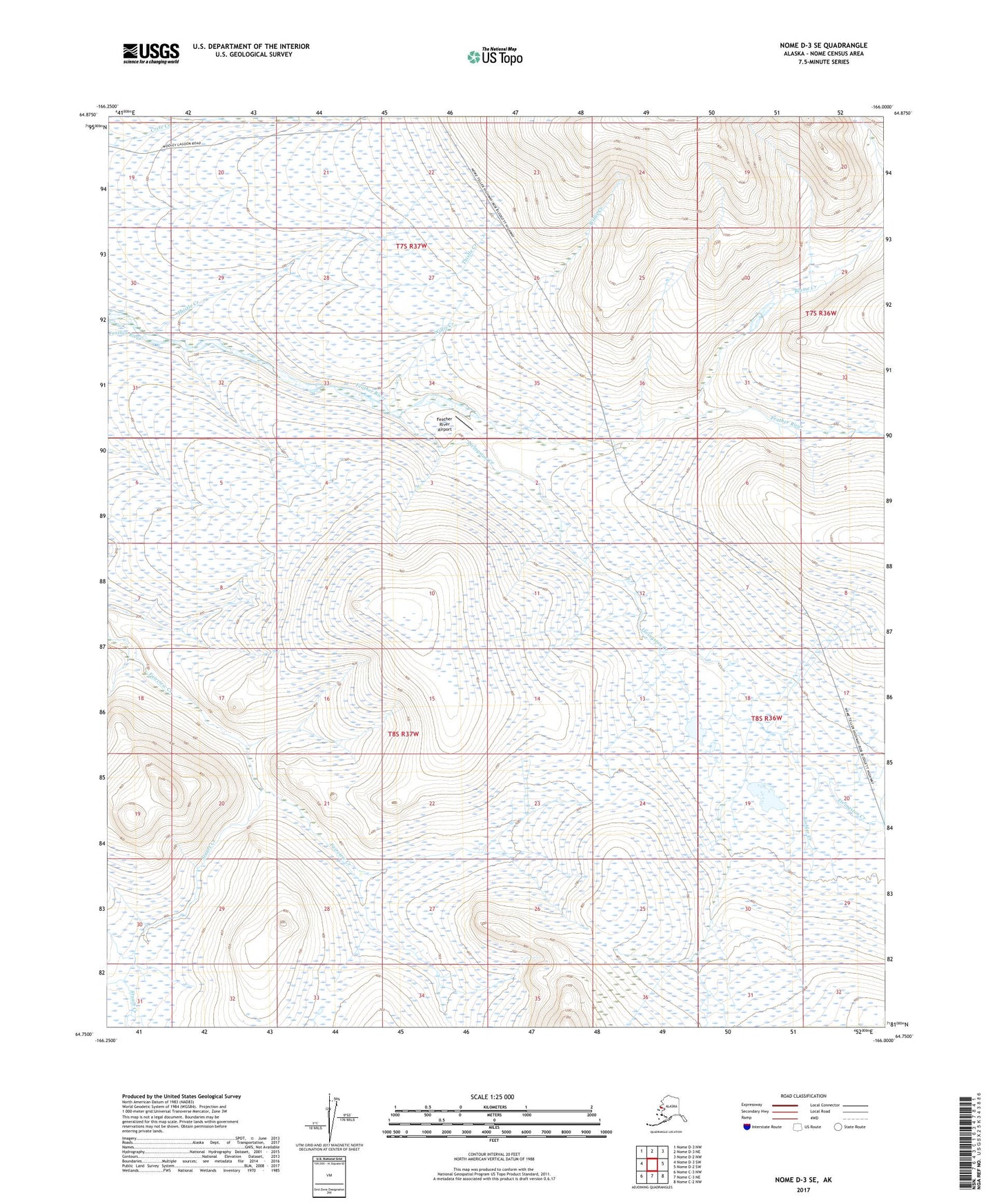 Nome D-3 SE Alaska US Topo Map Image
