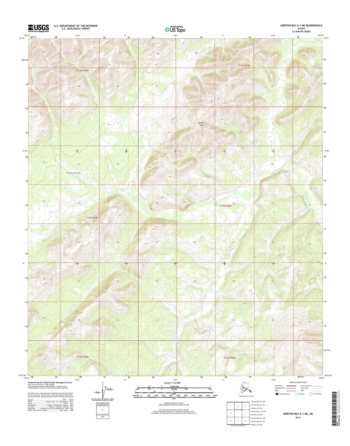 Norton Bay A-1 NE Alaska US Topo Map Image