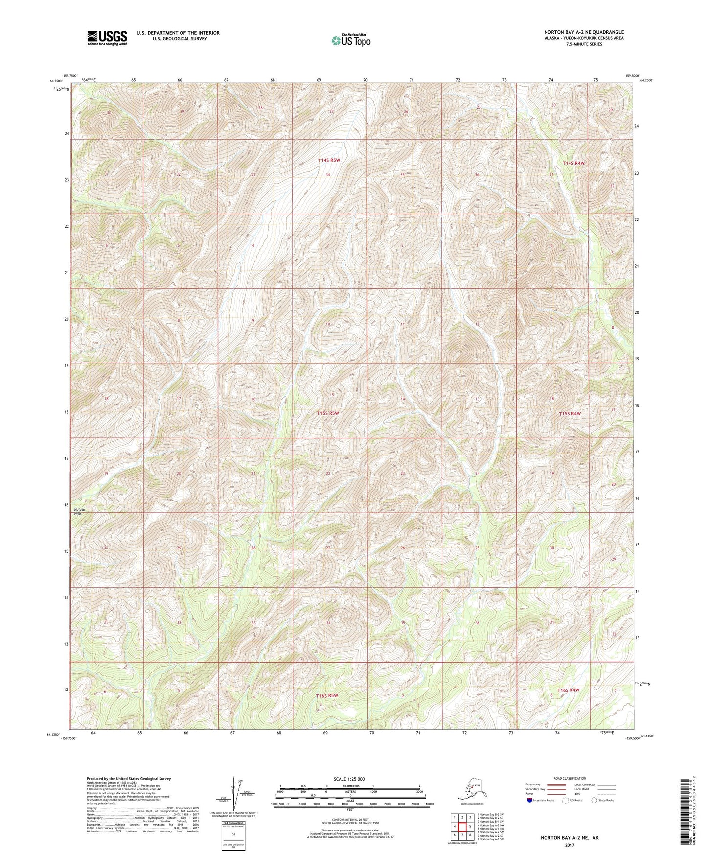 Norton Bay A-2 NE Alaska US Topo Map Image
