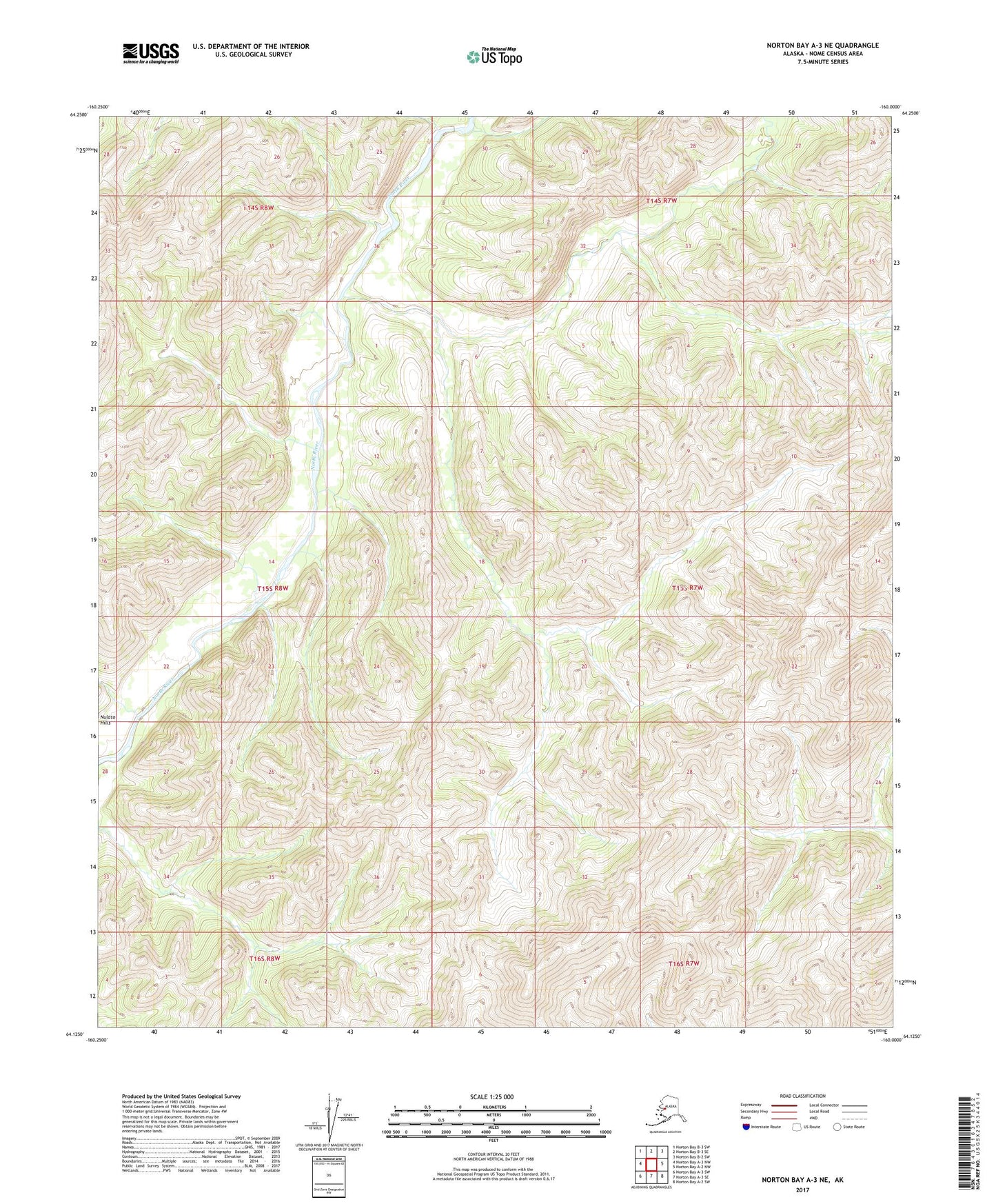 Norton Bay A-3 NE Alaska US Topo Map Image