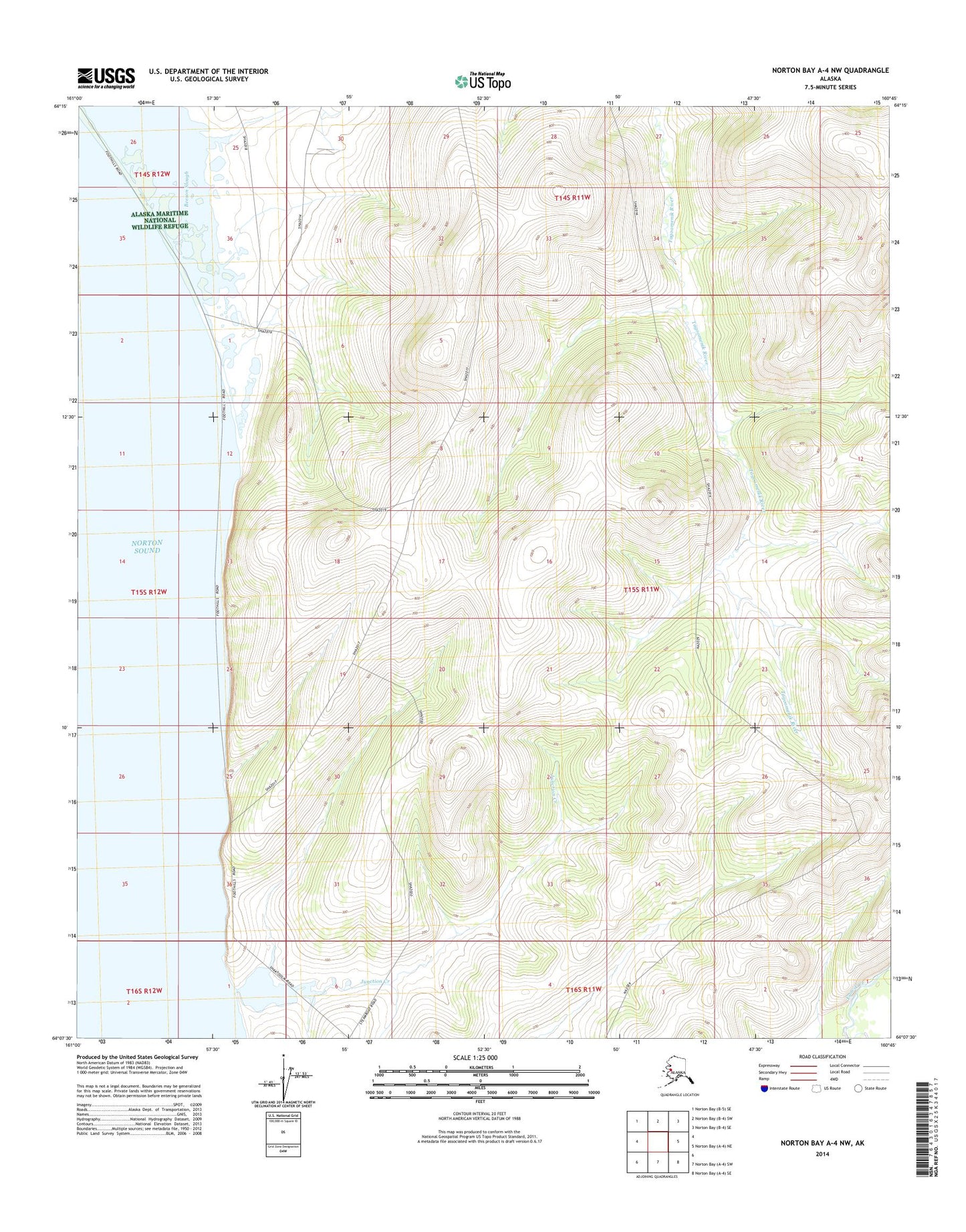 Norton Bay A-4 NW Alaska US Topo Map Image
