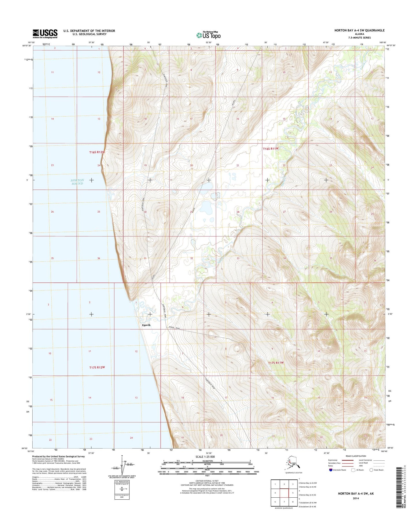 Norton Bay A-4 SW Alaska US Topo Map Image