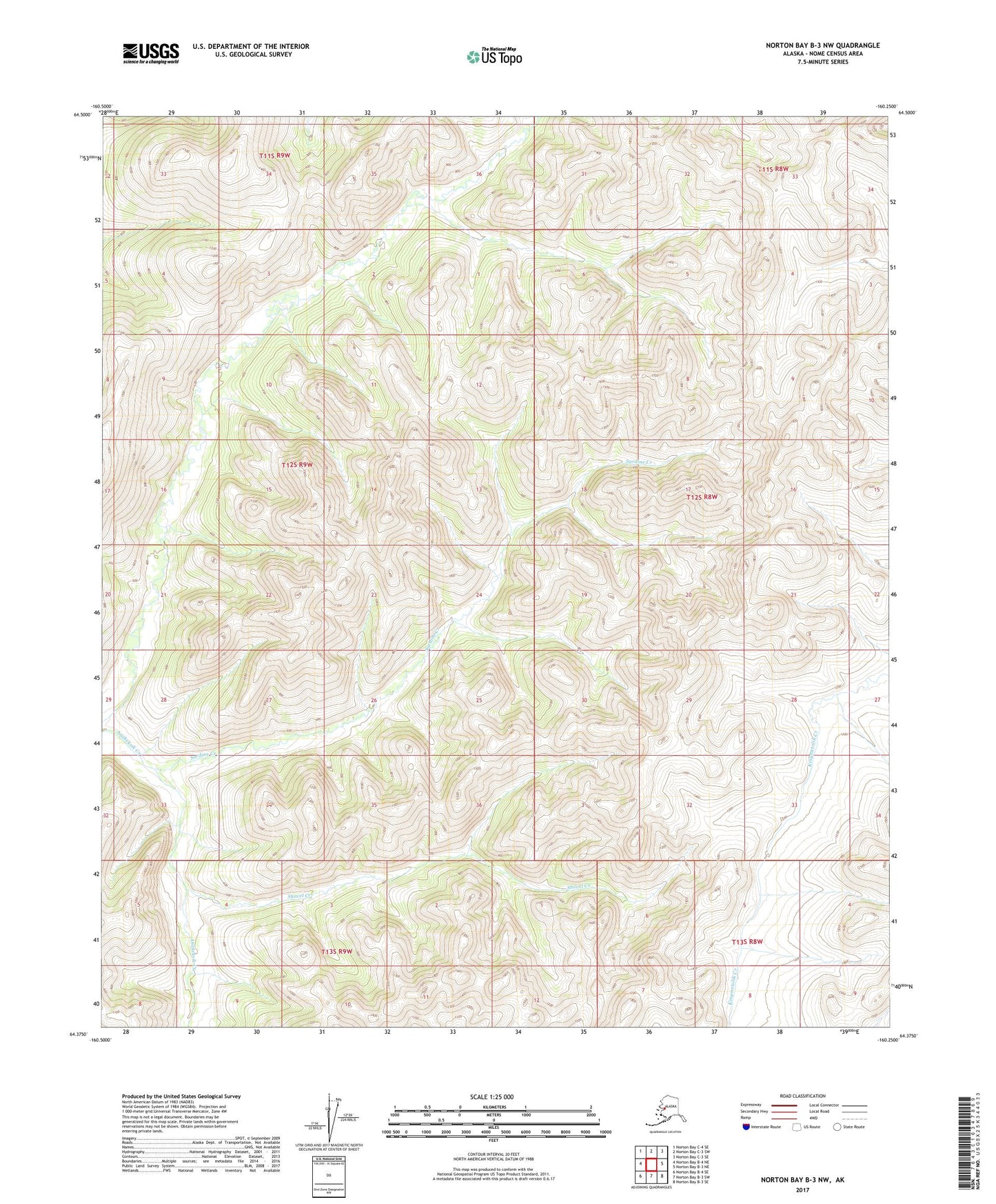 Norton Bay B-3 NW Alaska US Topo Map Image