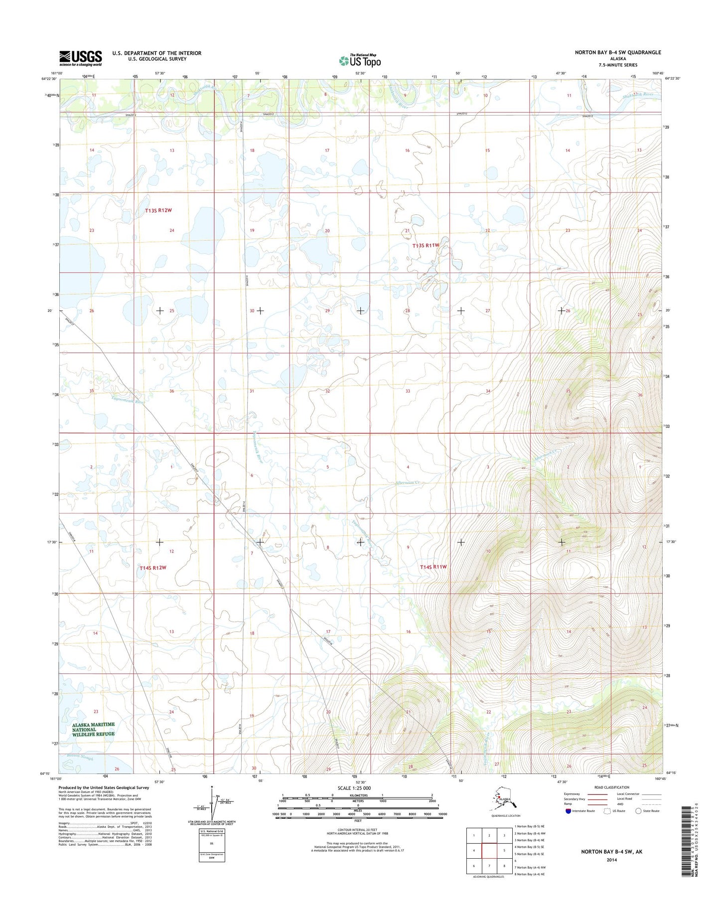 Norton Bay B-4 SW Alaska US Topo Map Image