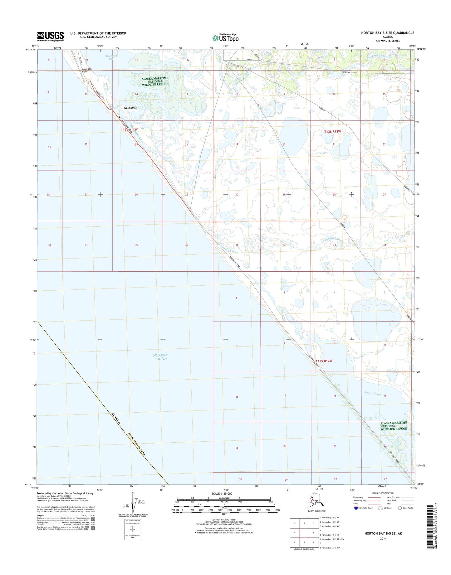 Norton Bay B-5 SE Alaska US Topo Map Image