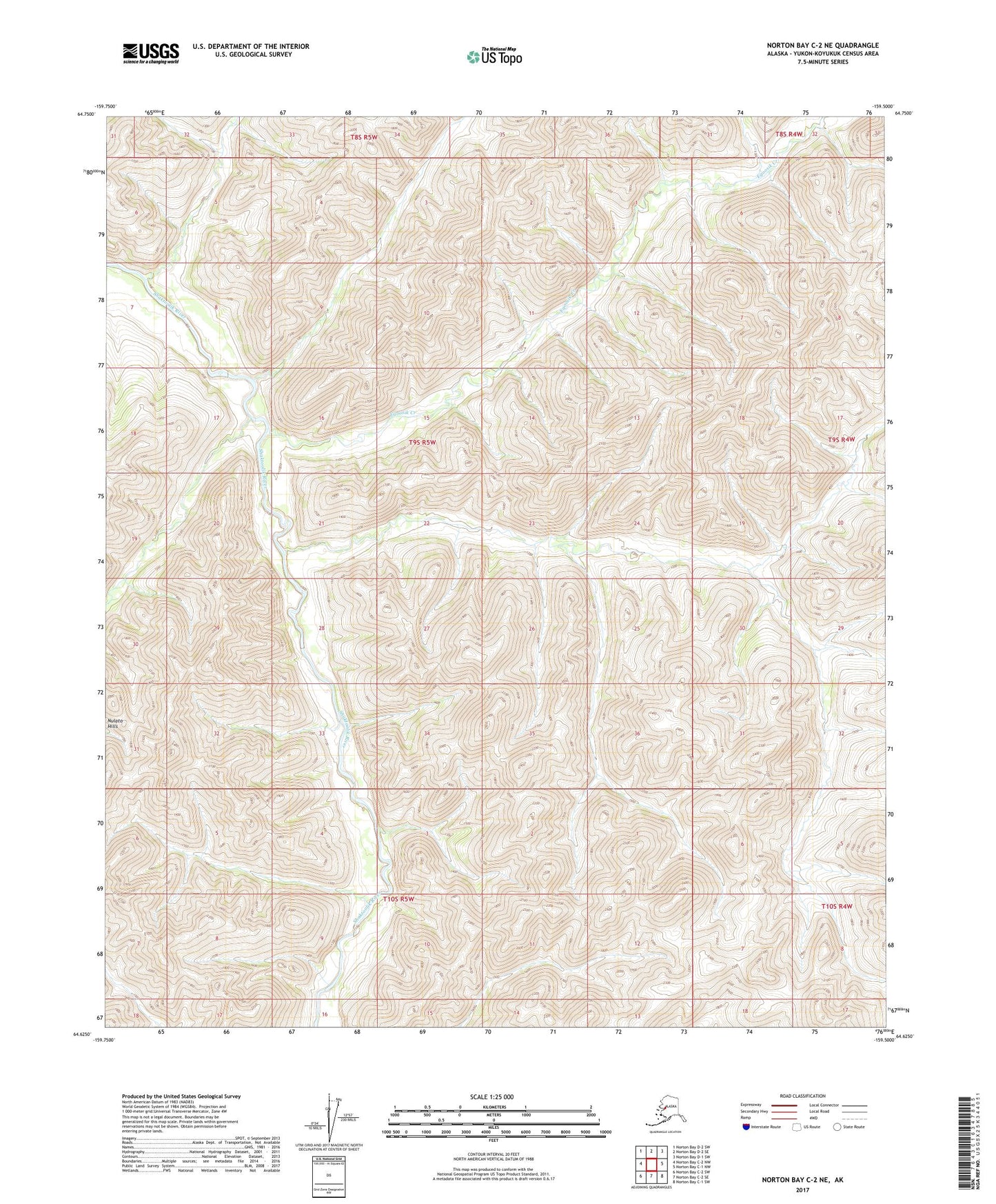 Norton Bay C-2 NE Alaska US Topo Map Image