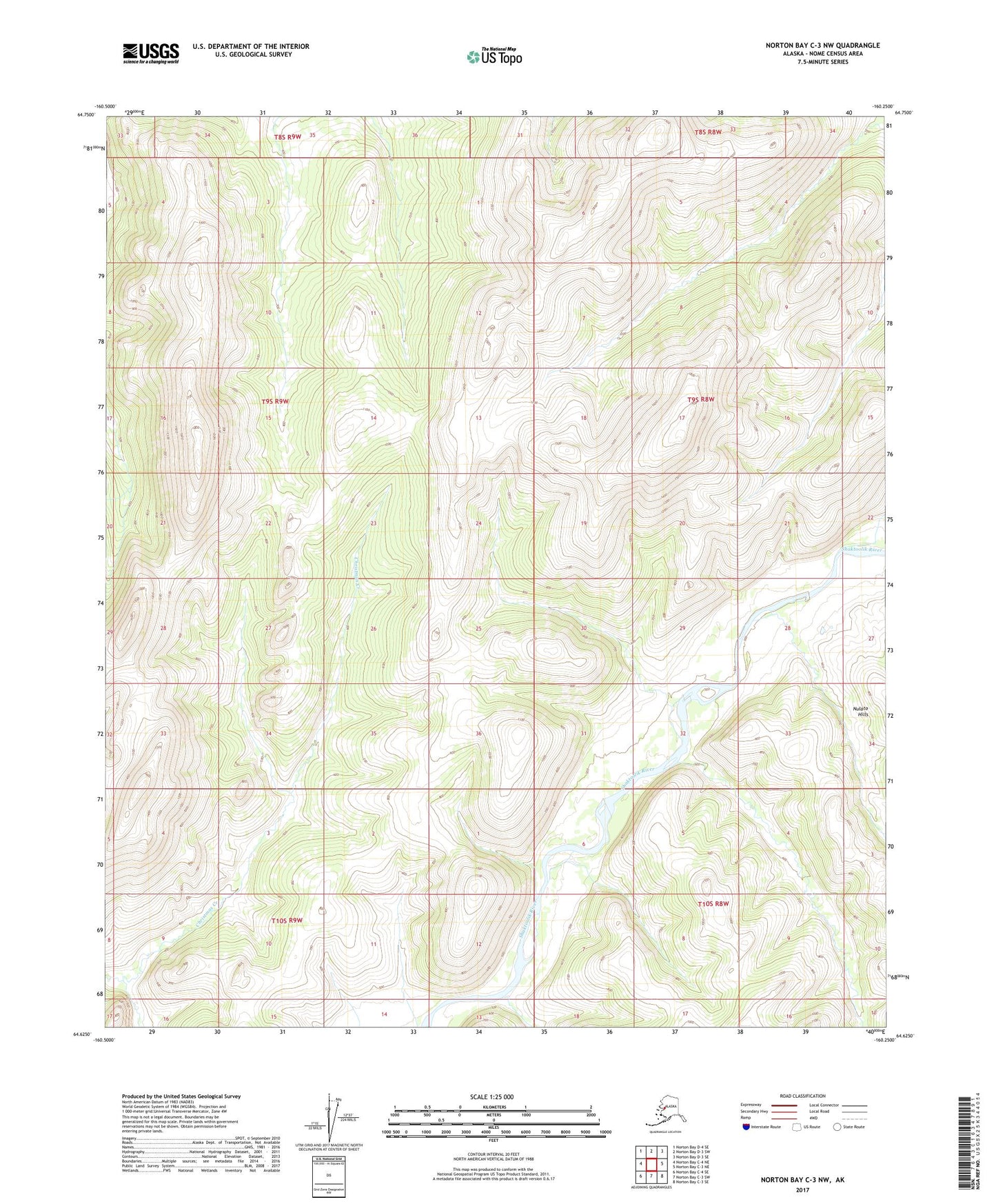 Norton Bay C-3 NW Alaska US Topo Map Image