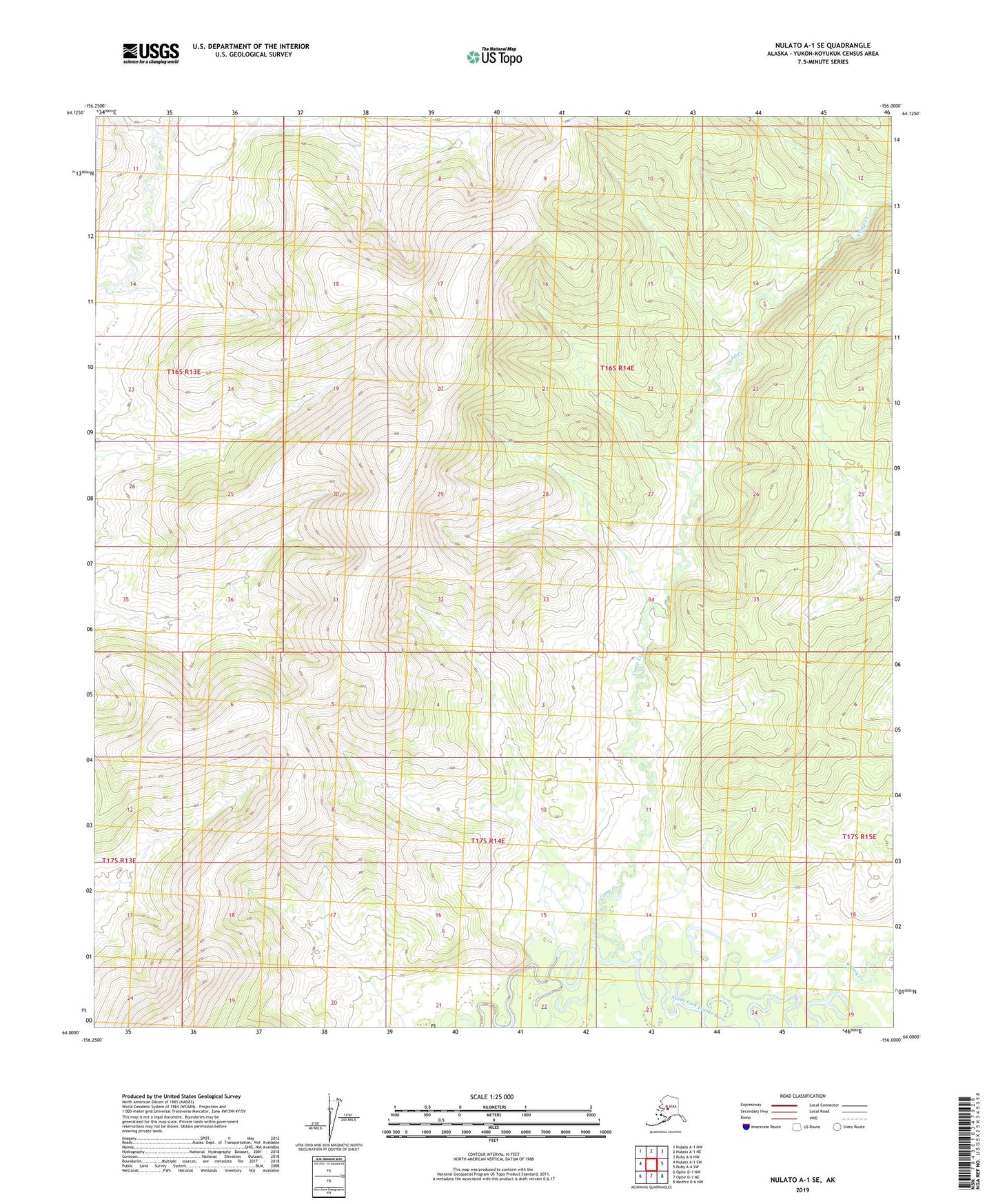 Nulato A-1 SE Alaska US Topo Map Image