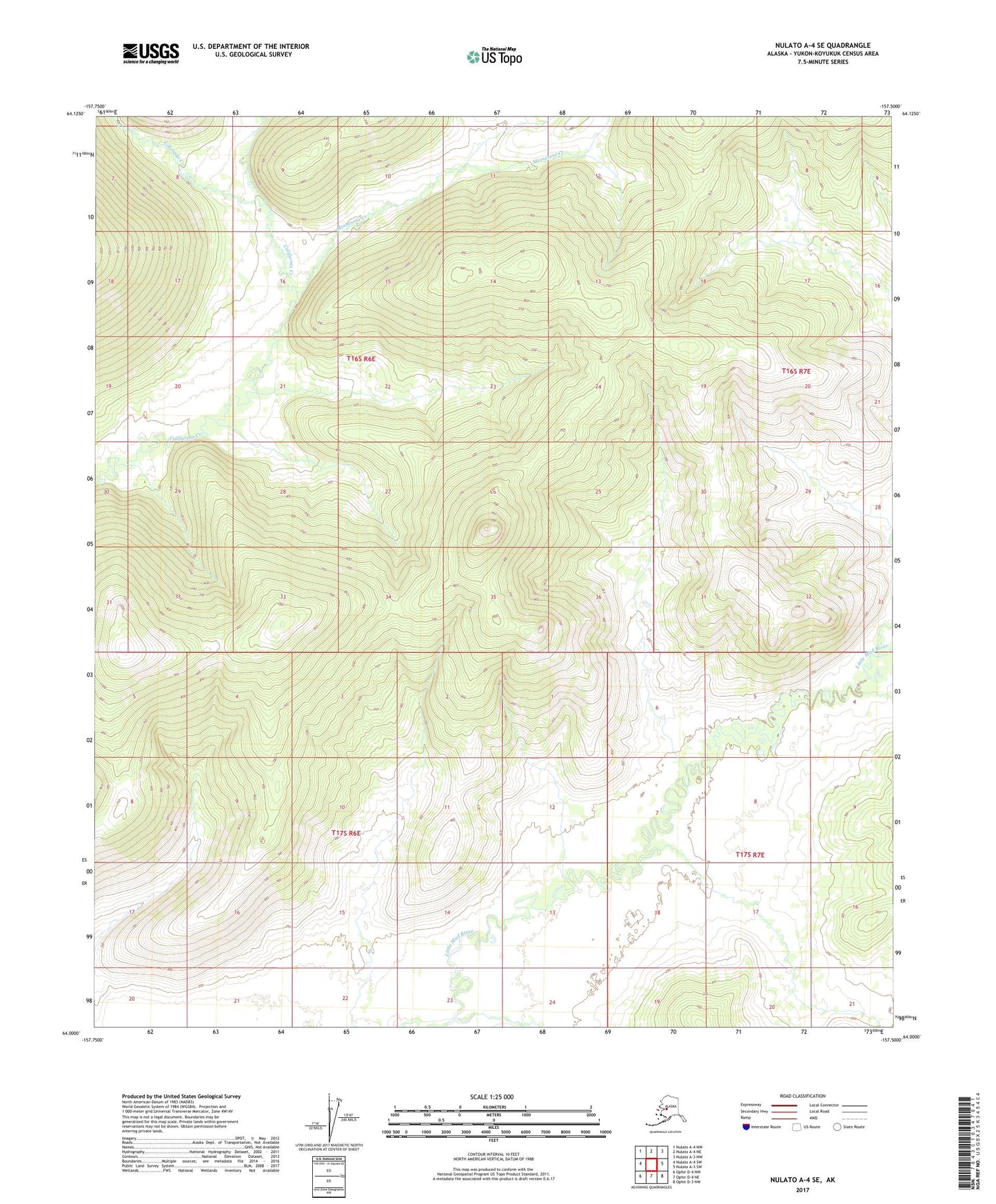 Nulato A-4 SE Alaska US Topo Map Image