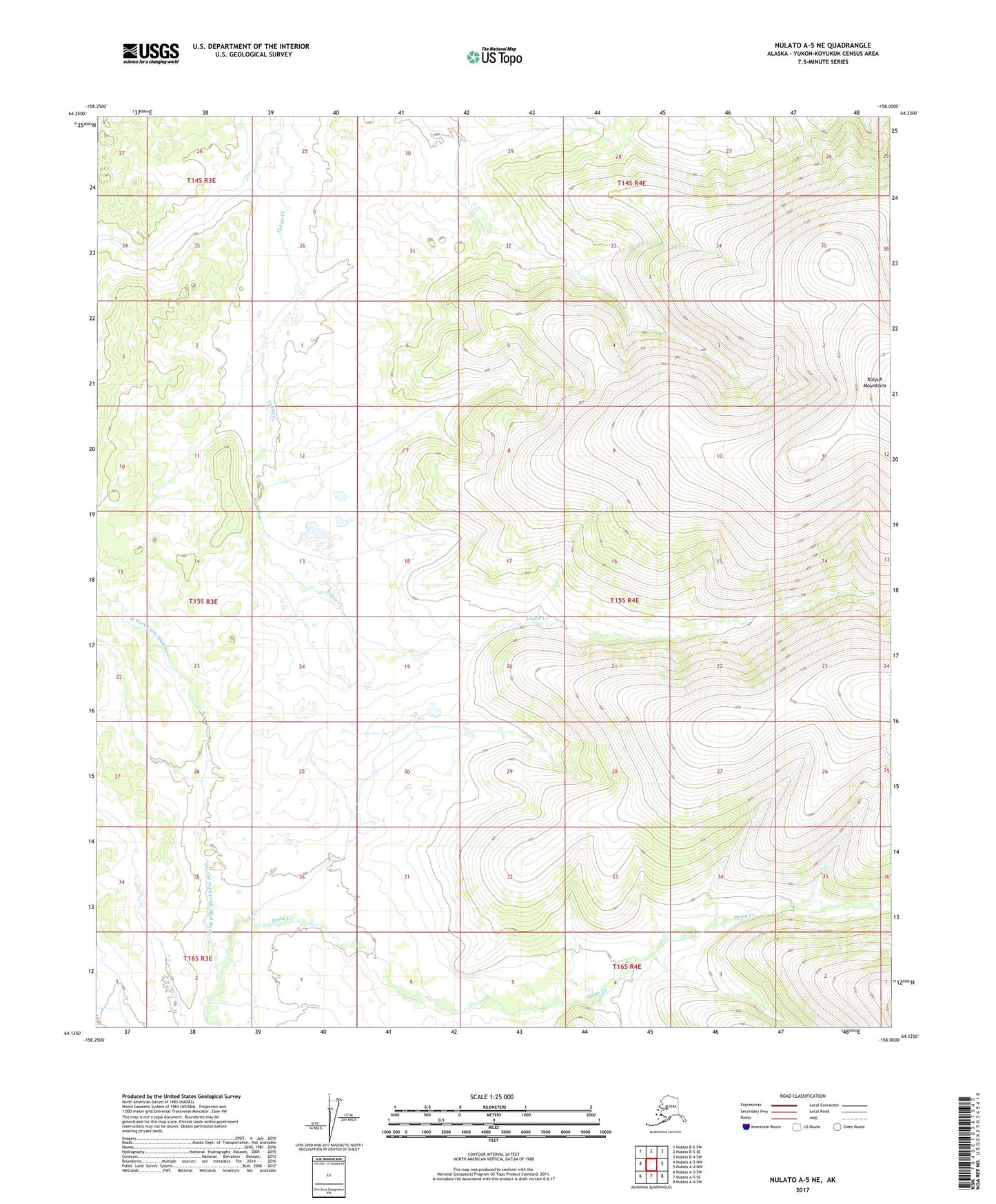 Nulato A-5 NE Alaska US Topo Map Image