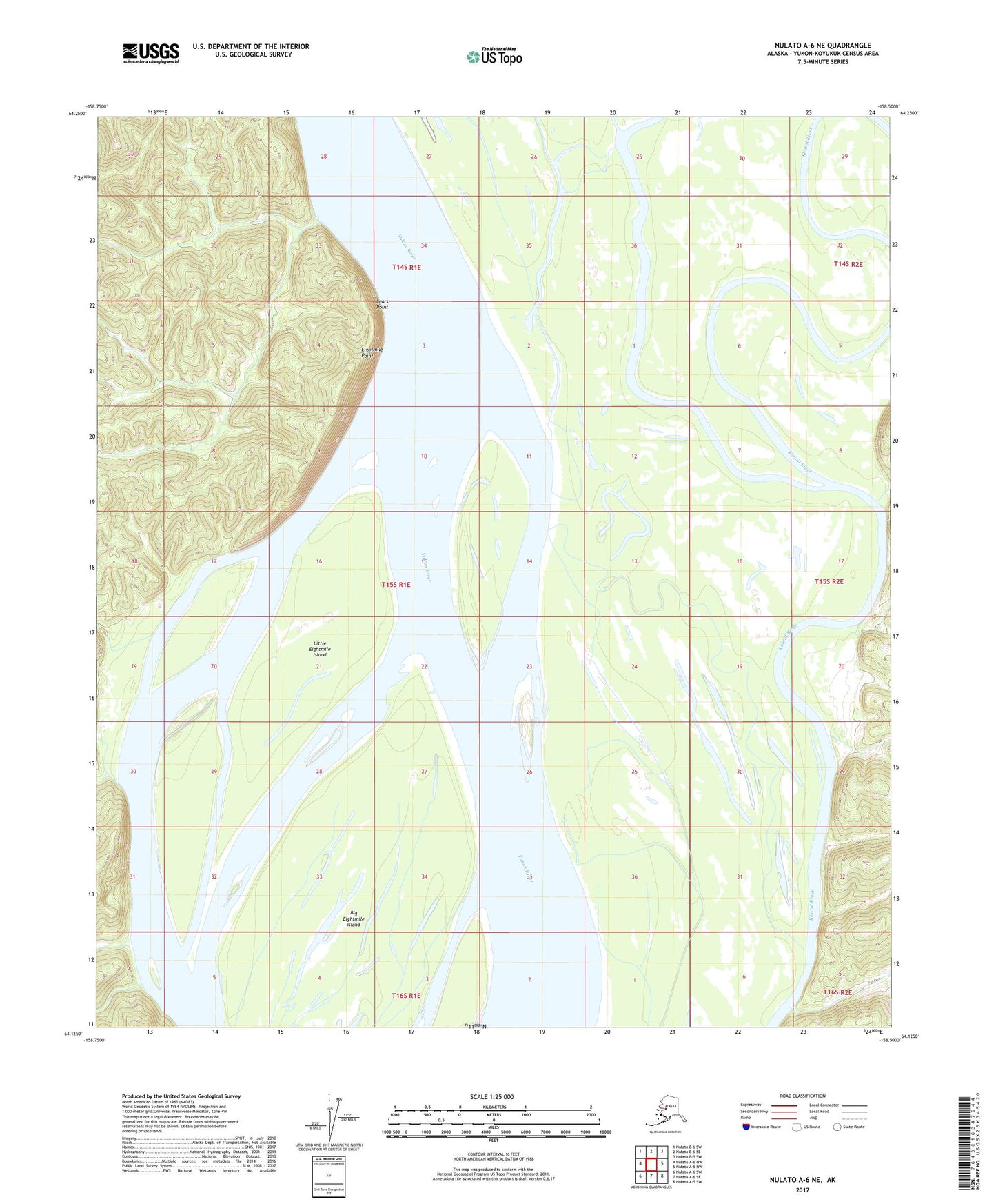 Nulato A-6 NE Alaska US Topo Map Image
