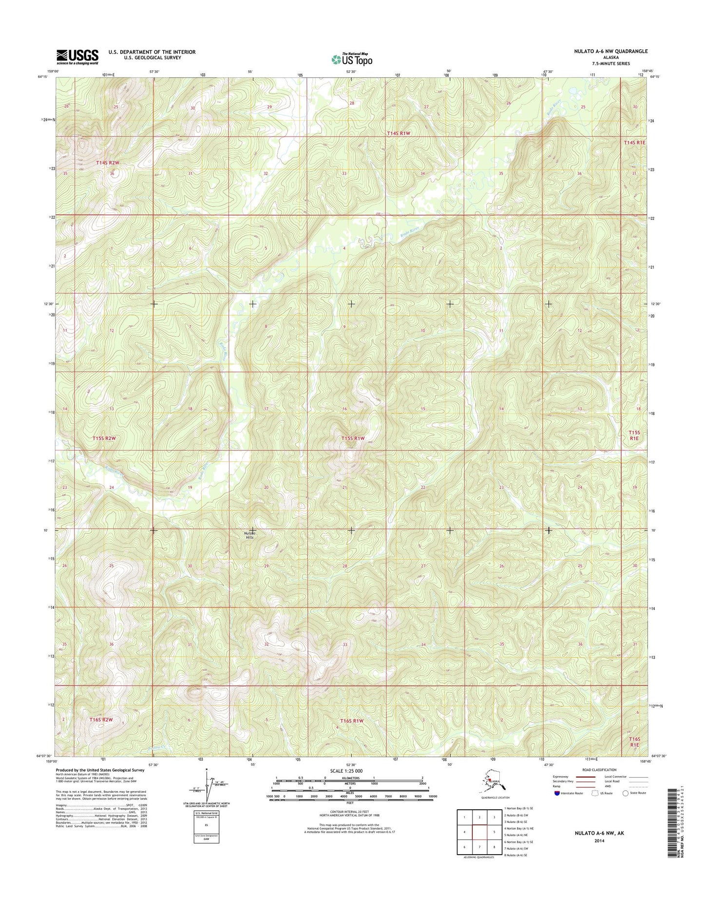 Nulato A-6 NW Alaska US Topo Map Image
