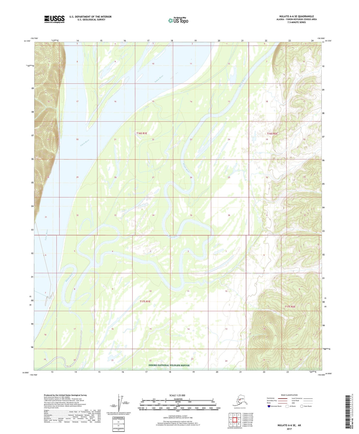 Nulato A-6 SE Alaska US Topo Map Image