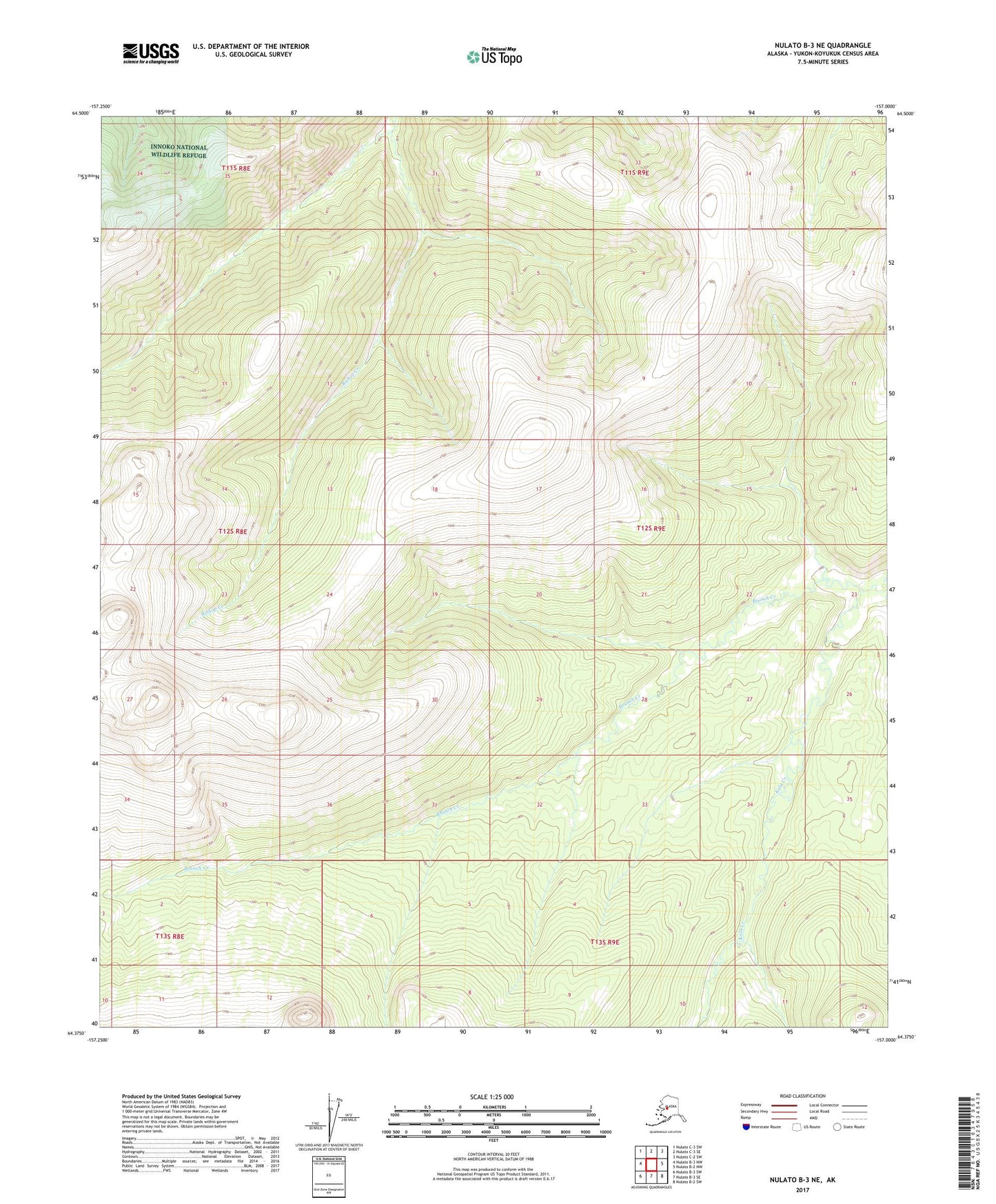 Nulato B-3 NE Alaska US Topo Map Image