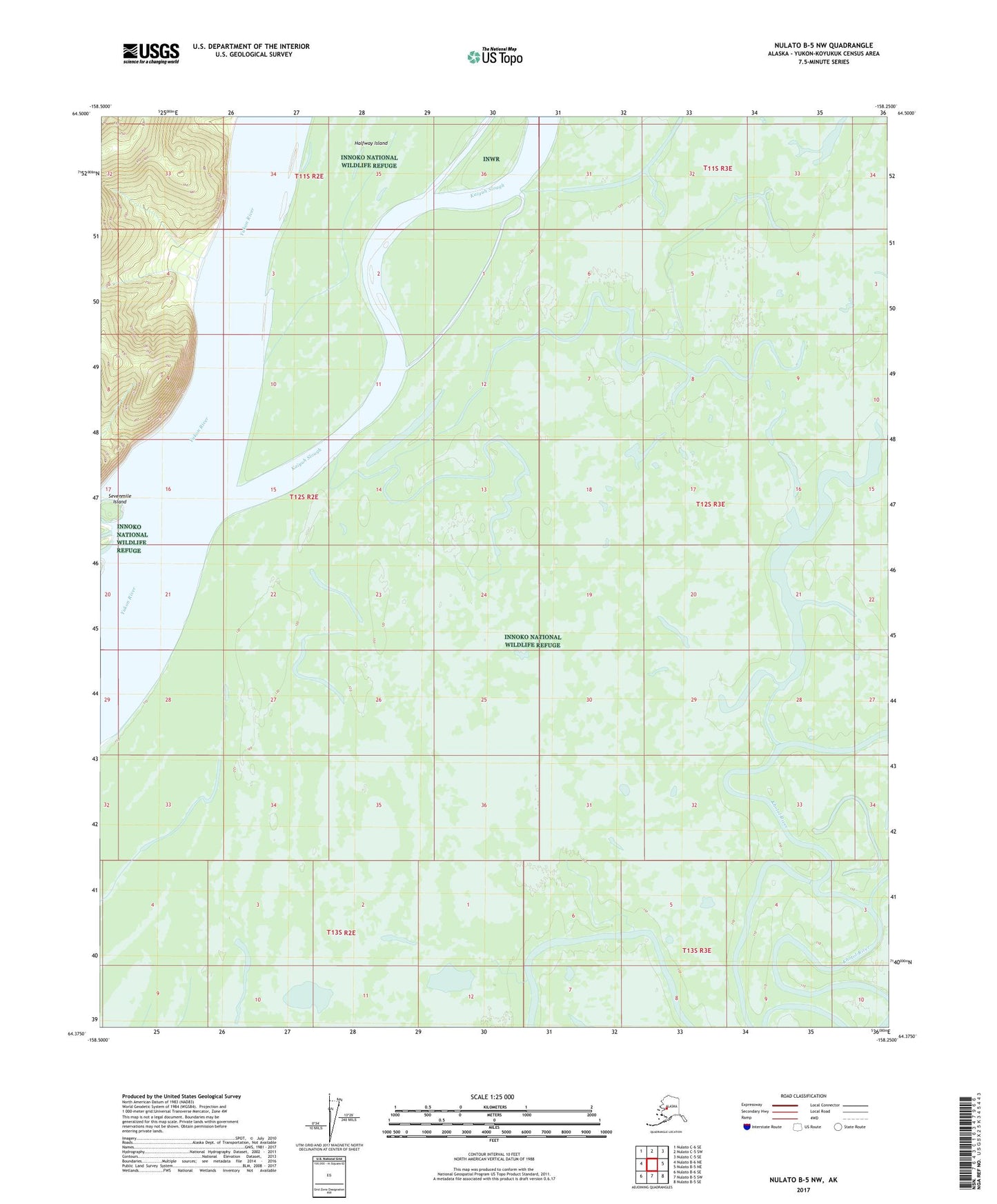 Nulato B-5 NW Alaska US Topo Map Image
