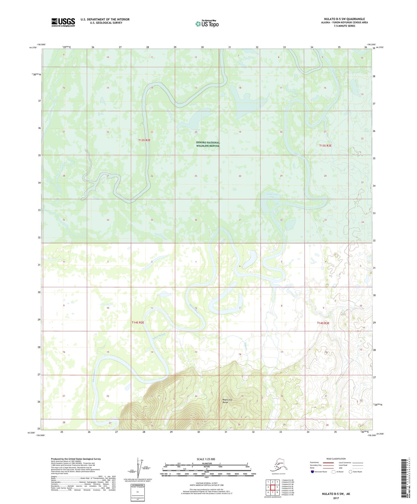 Nulato B-5 SW Alaska US Topo Map Image