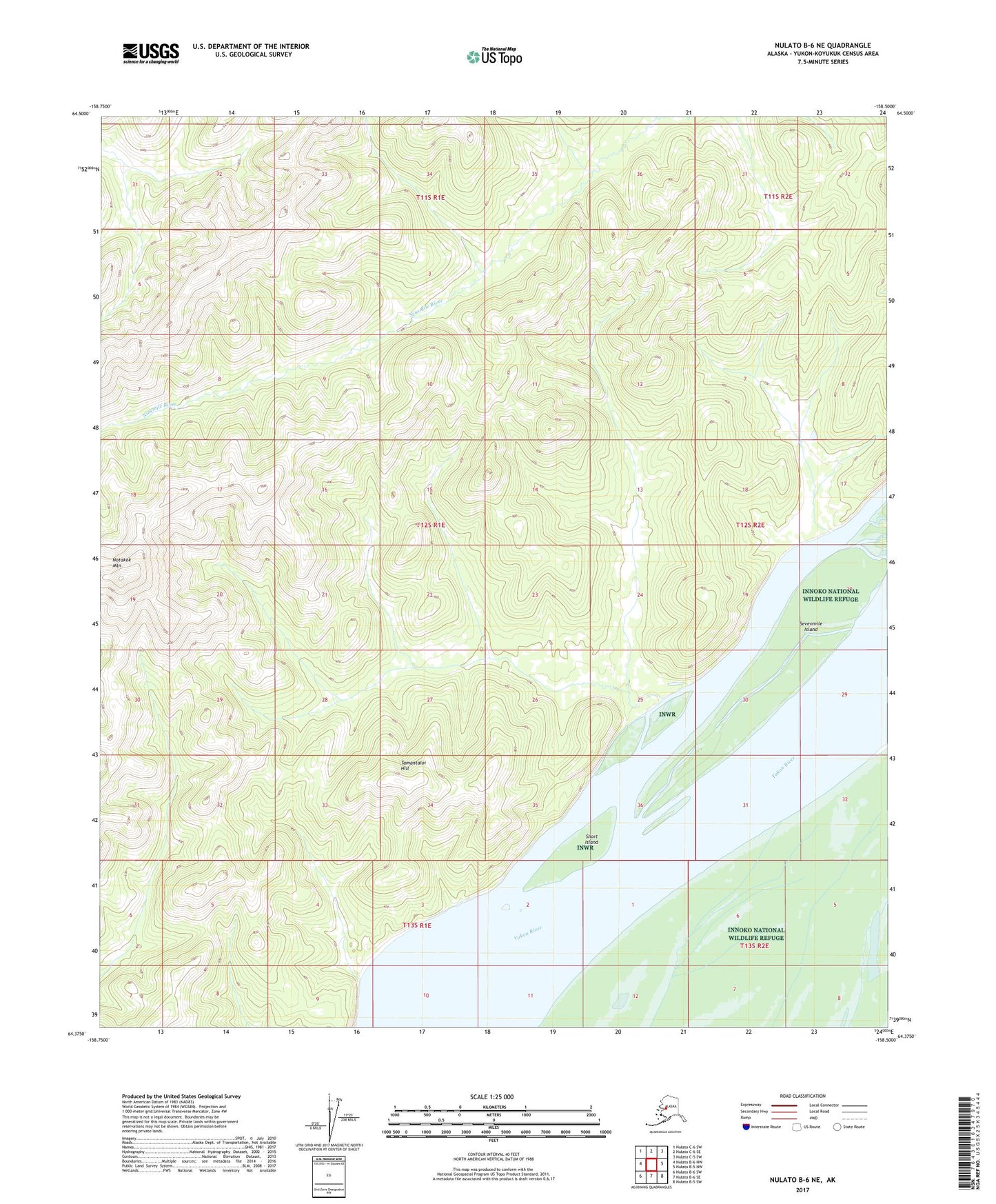 Nulato B-6 NE Alaska US Topo Map Image