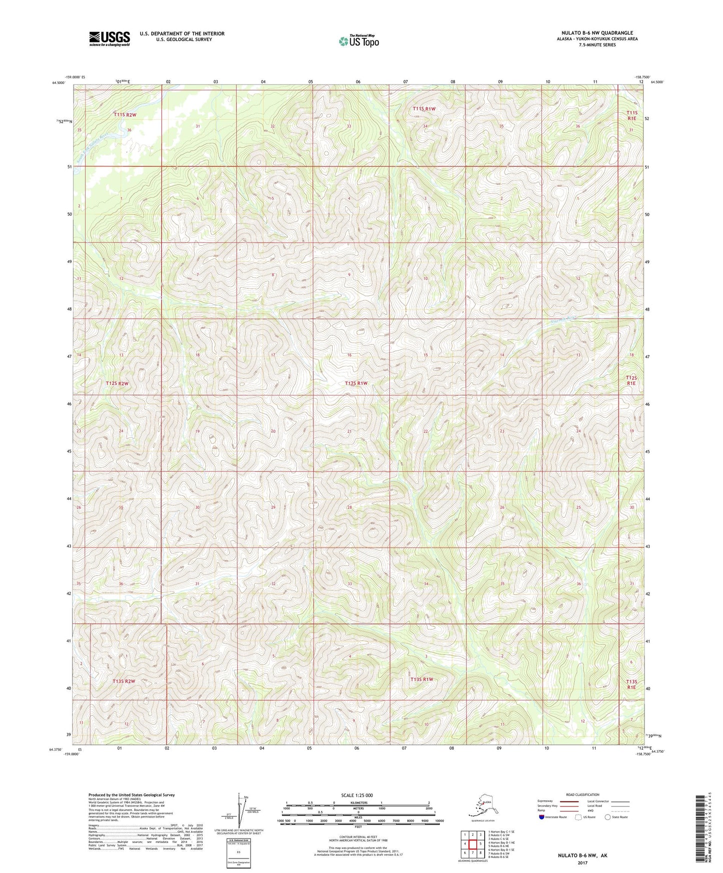 Nulato B-6 NW Alaska US Topo Map Image