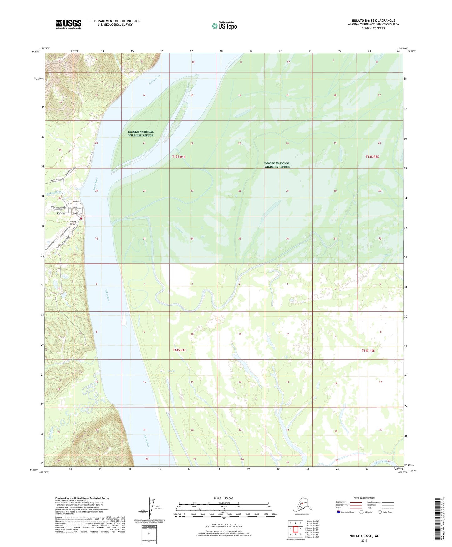 Nulato B-6 SE Alaska US Topo Map Image