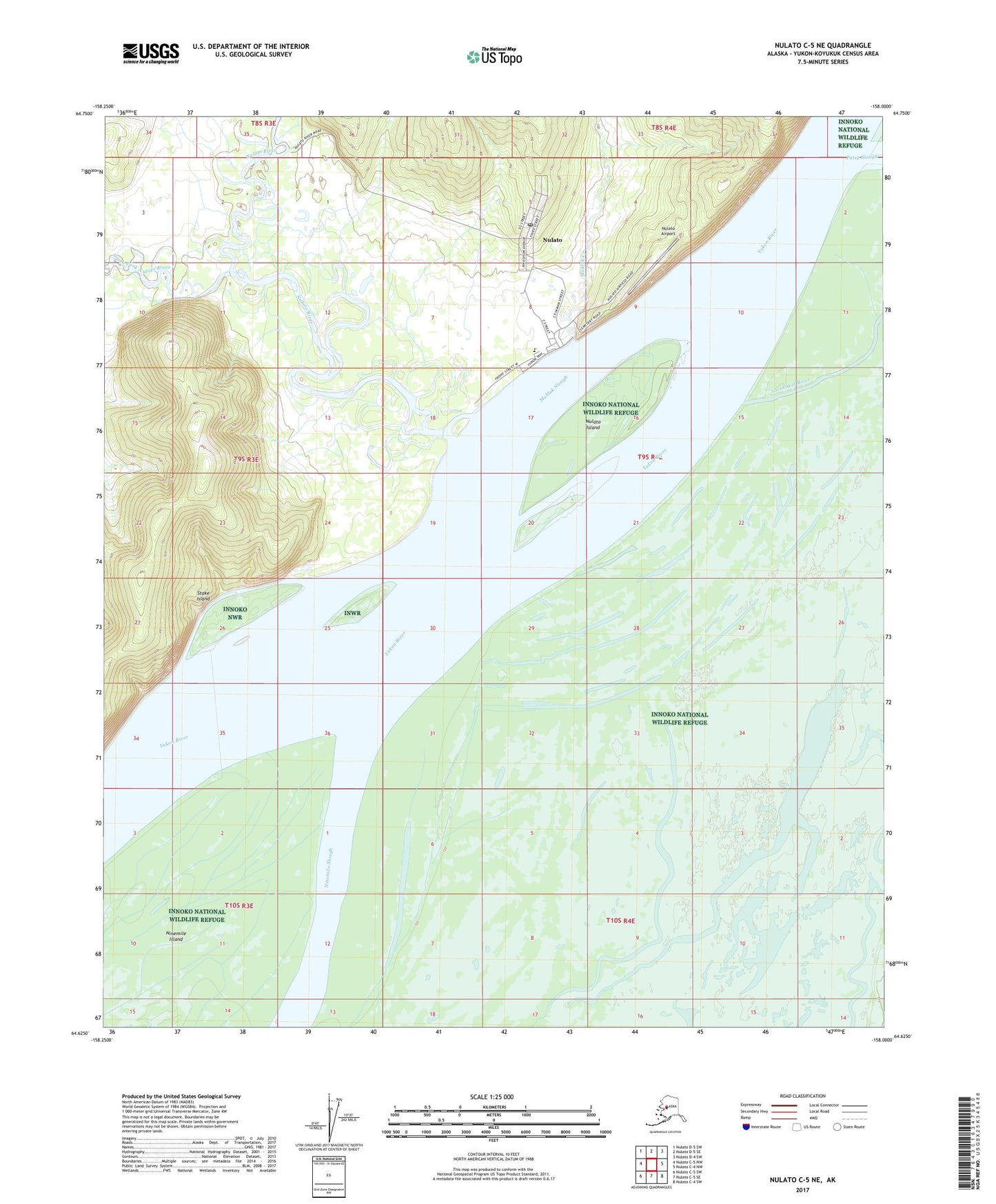 Nulato C-5 NE Alaska US Topo Map Image