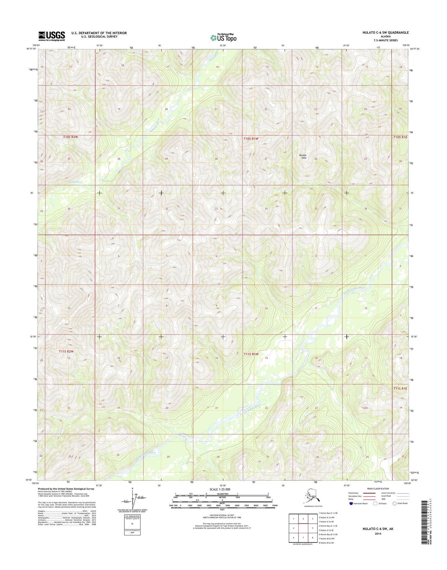 Nulato C-6 SW Alaska US Topo Map Image