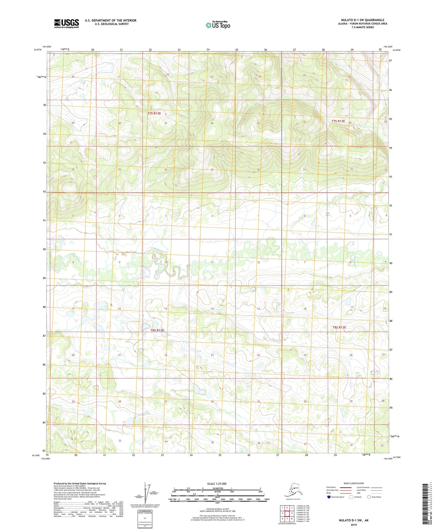 Nulato D-1 SW Alaska US Topo Map Image