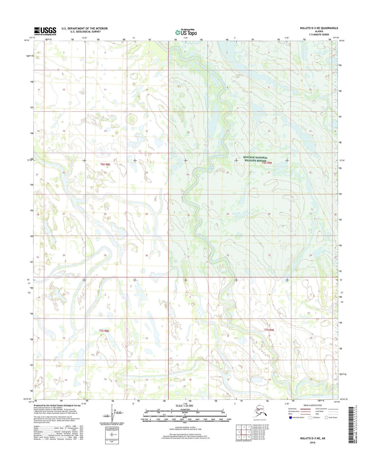 Nulato D-3 NE Alaska US Topo Map Image