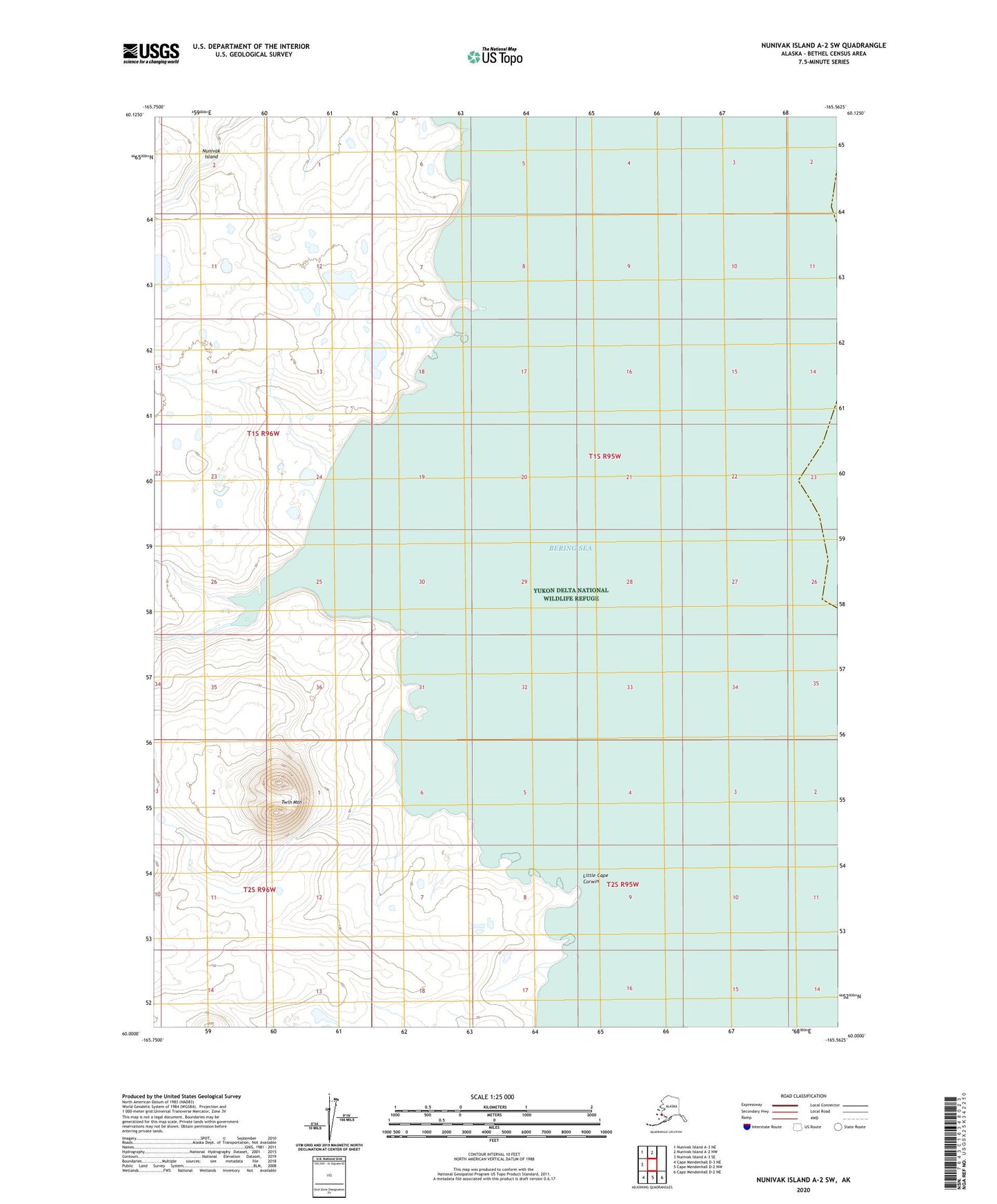 Nunivak Island A-2 SW Alaska US Topo Map Image