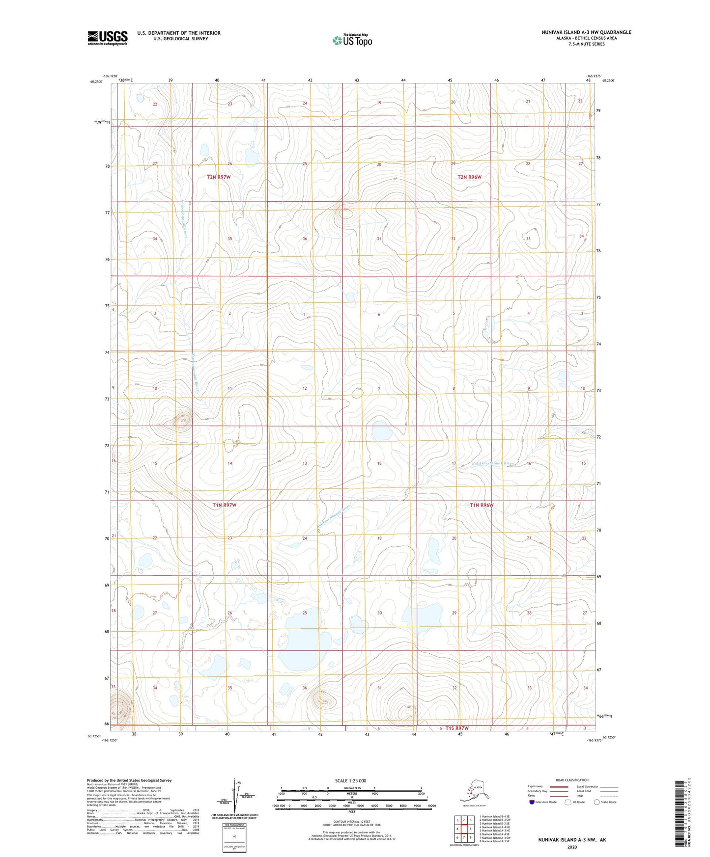 Nunivak Island A-3 NW Alaska US Topo Map Image
