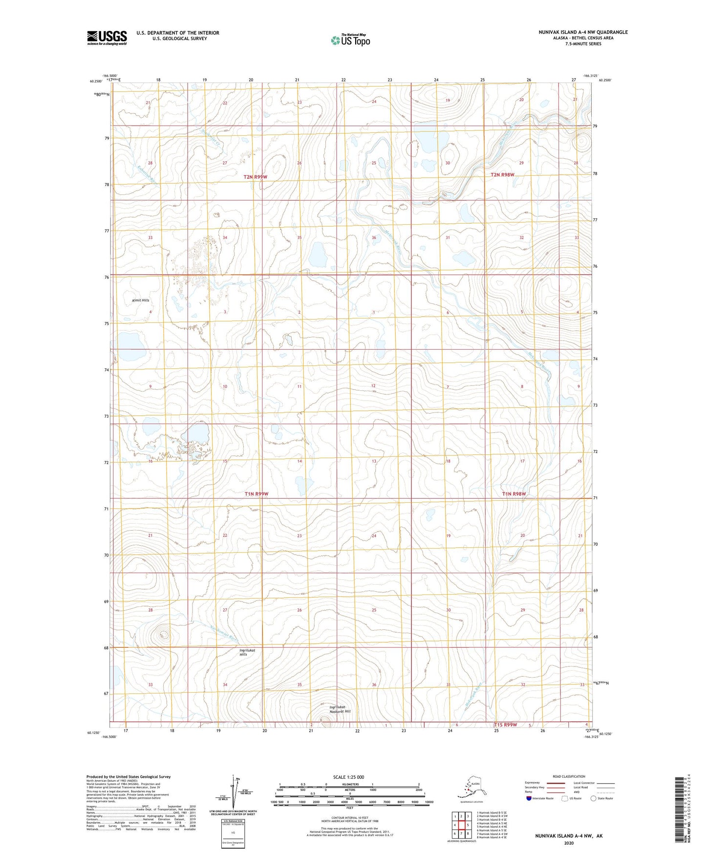 Nunivak Island A-4 NW Alaska US Topo Map Image