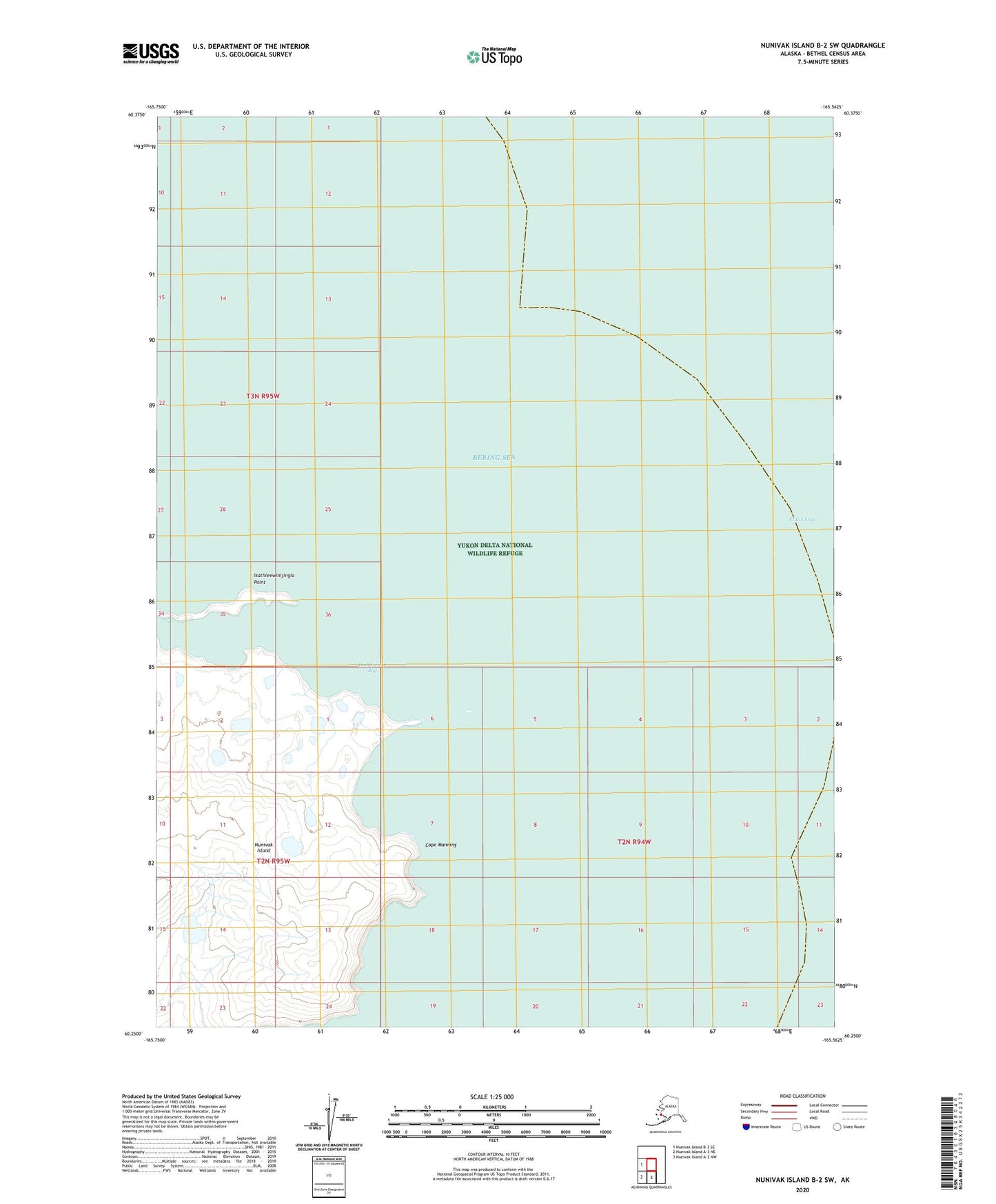 Nunivak Island B-2 SW Alaska US Topo Map Image
