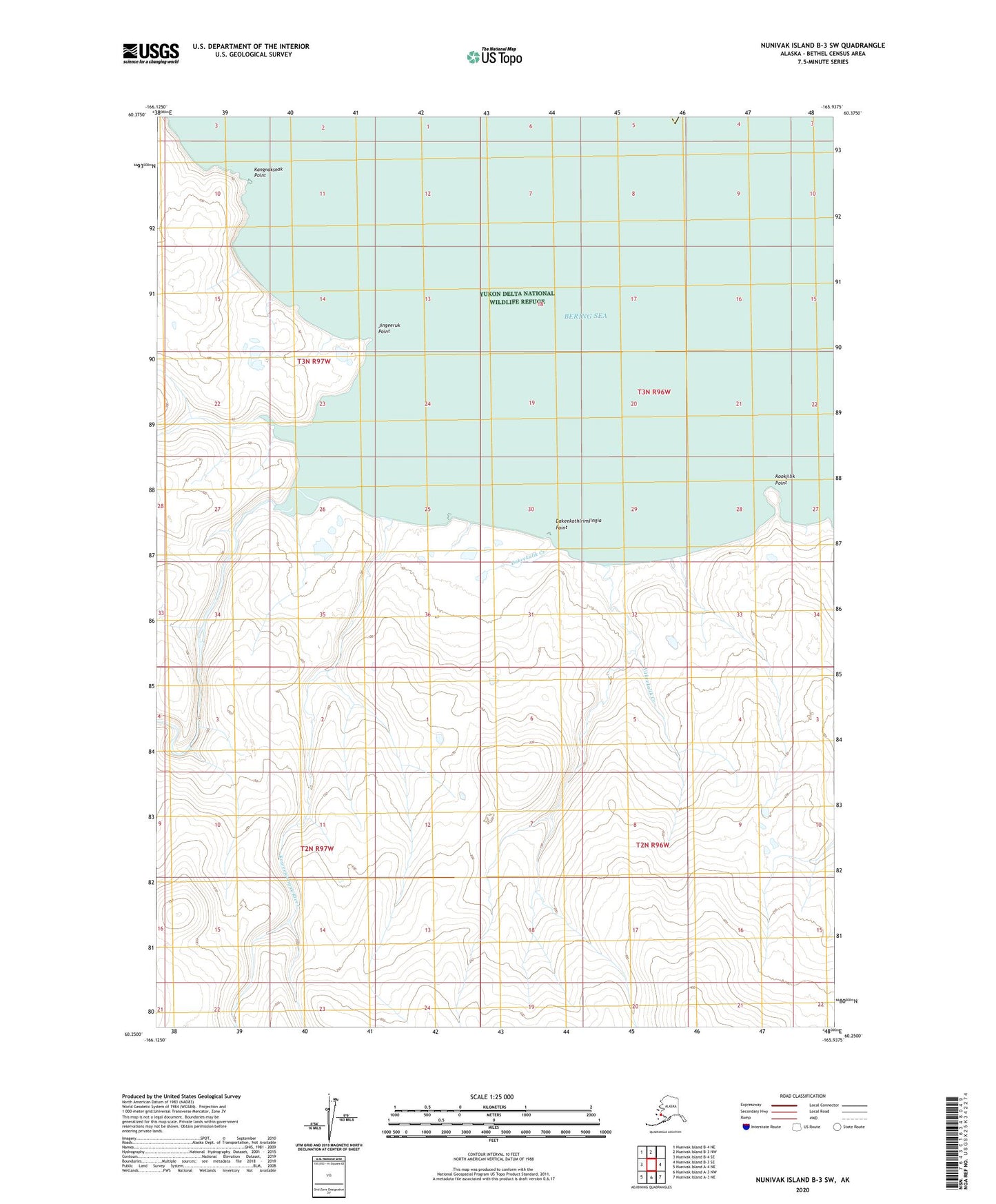 Nunivak Island B-3 SW Alaska US Topo Map Image