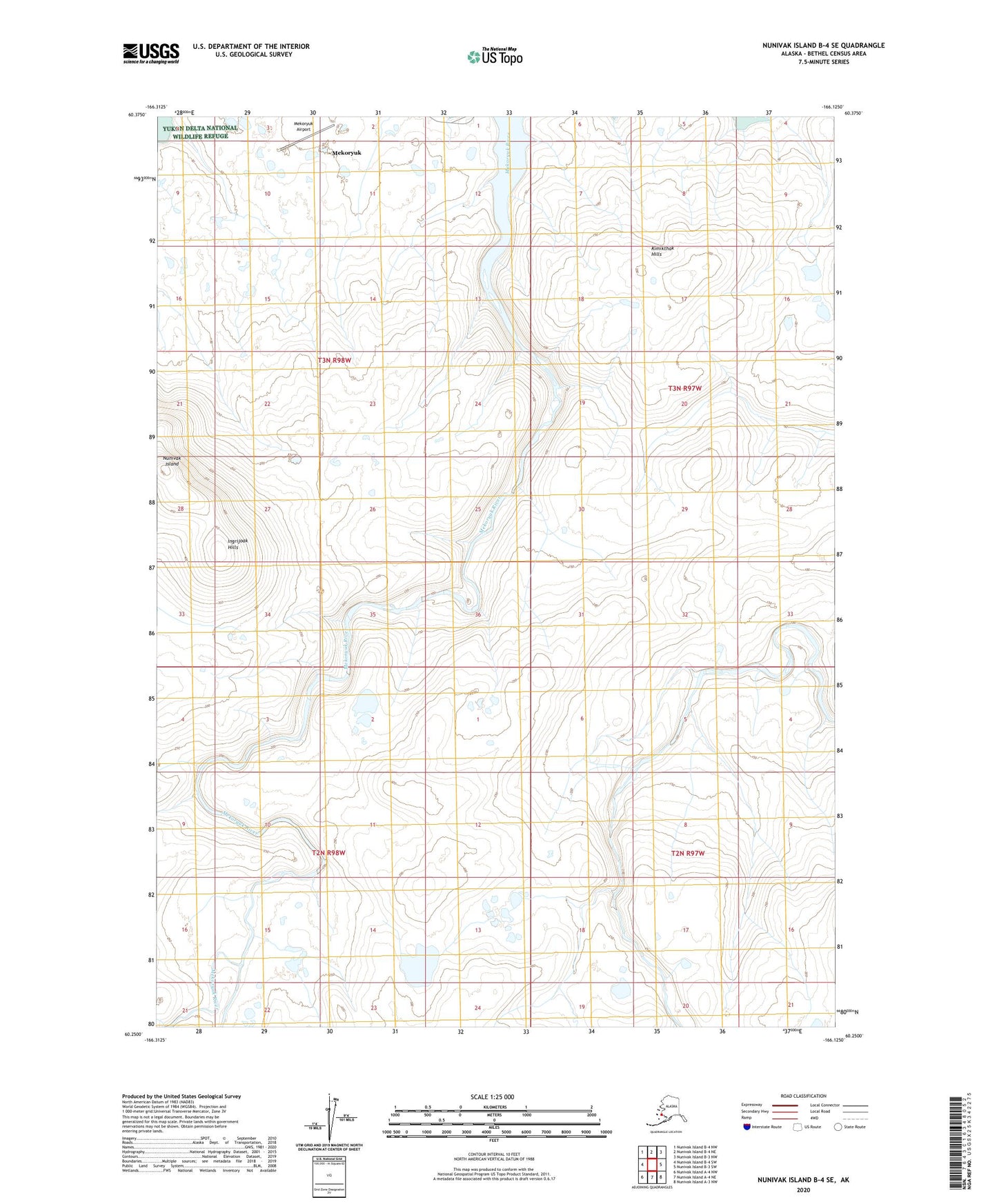 Nunivak Island B-4 SE Alaska US Topo Map Image