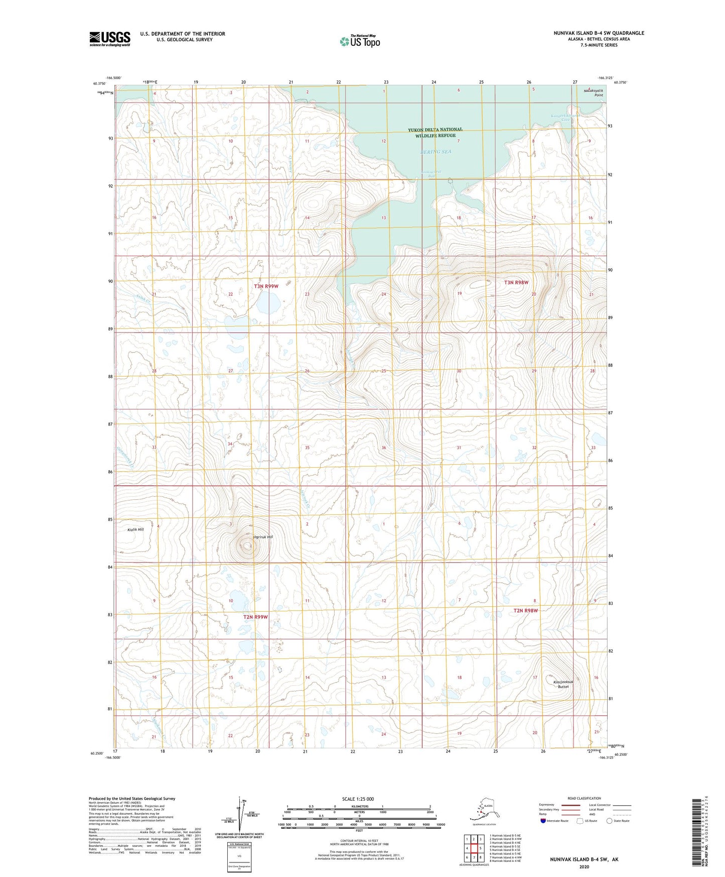 Nunivak Island B-4 SW Alaska US Topo Map Image