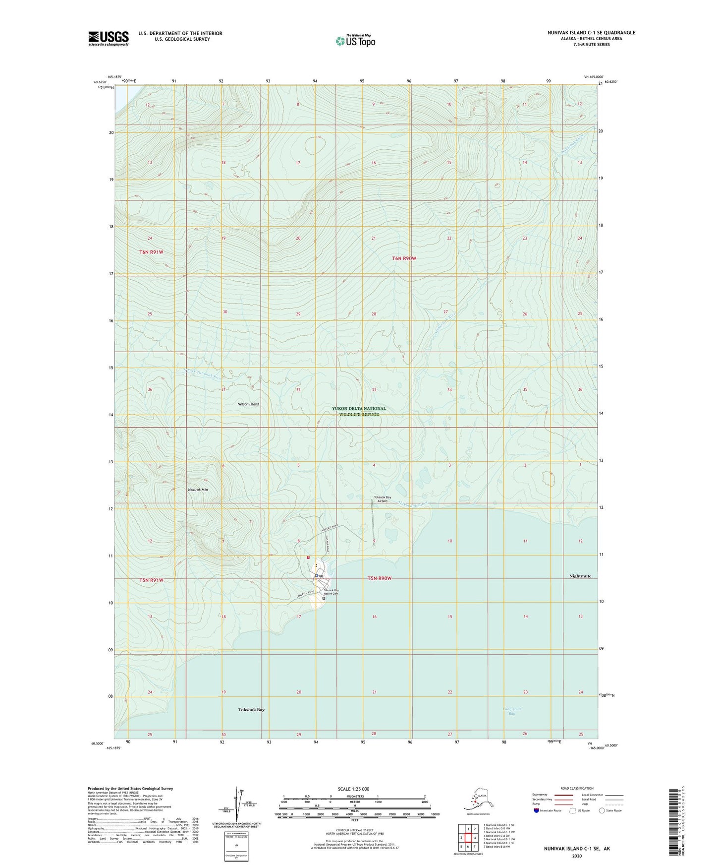 Nunivak Island C-1 SE Alaska US Topo Map Image