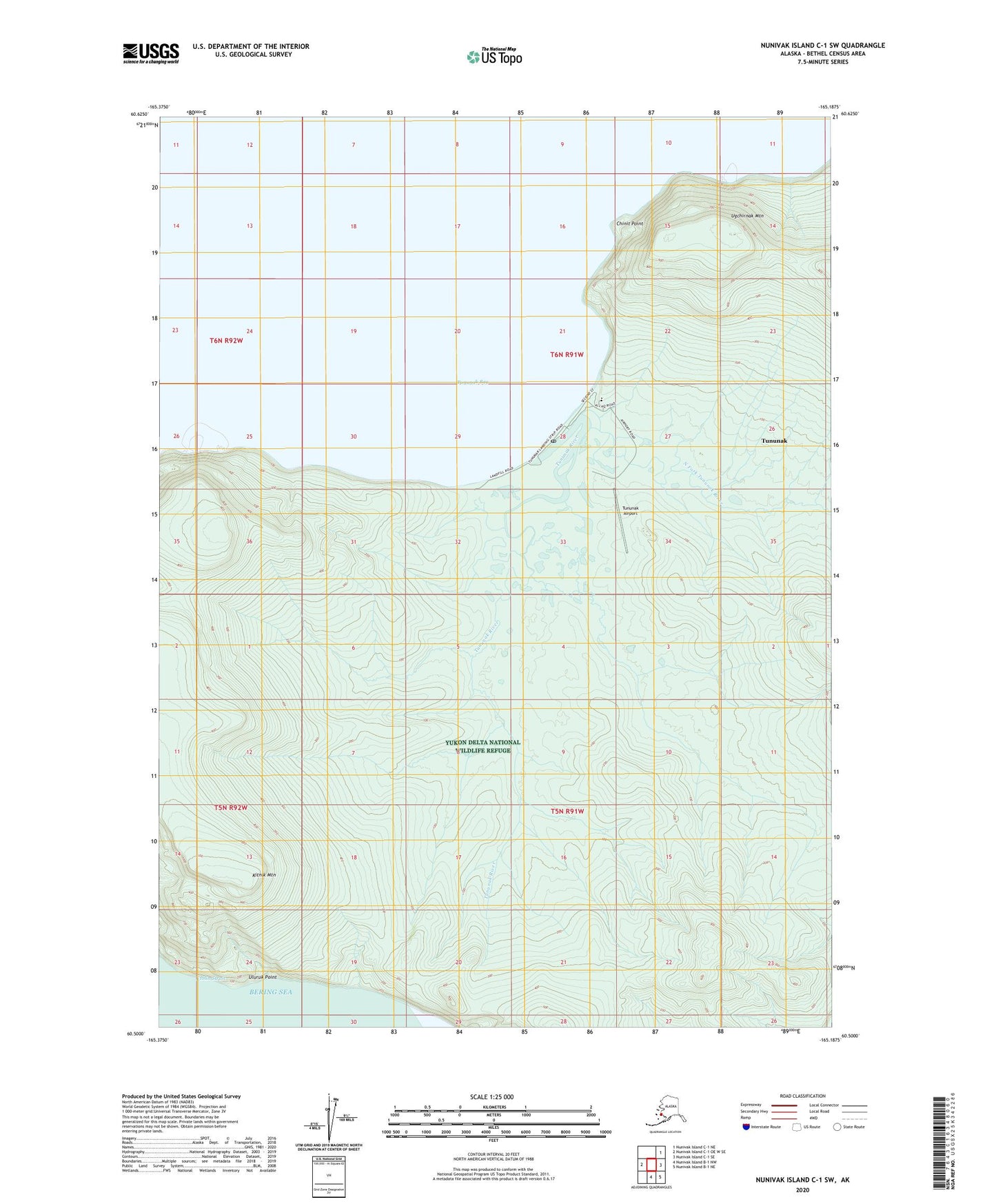 Nunivak Island C-1 SW Alaska US Topo Map Image
