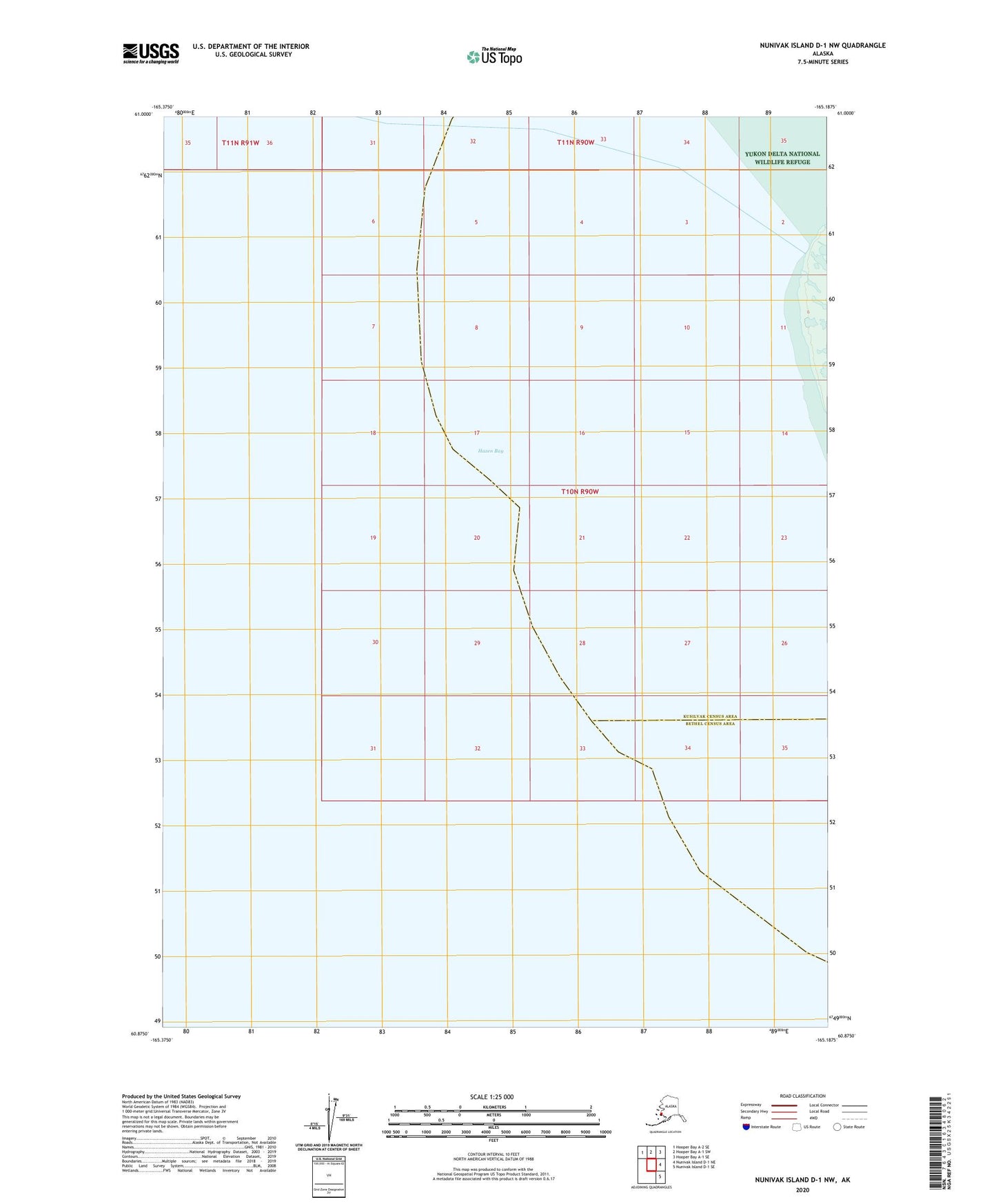 Nunivak Island D-1 NW Alaska US Topo Map Image