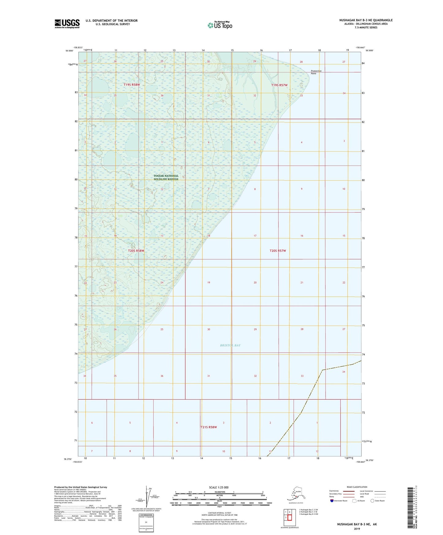 Nushagak Bay B-3 NE Alaska US Topo Map Image