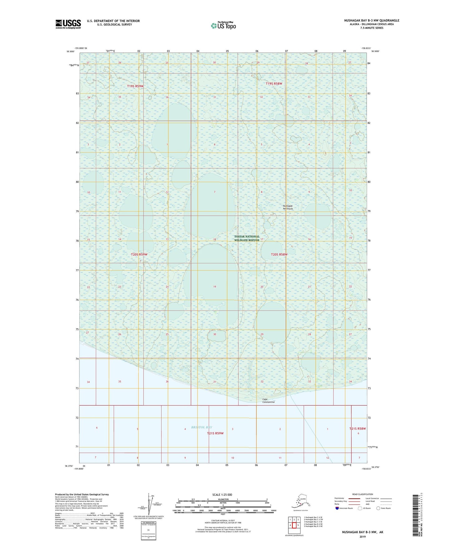 Nushagak Bay B-3 NW Alaska US Topo Map Image